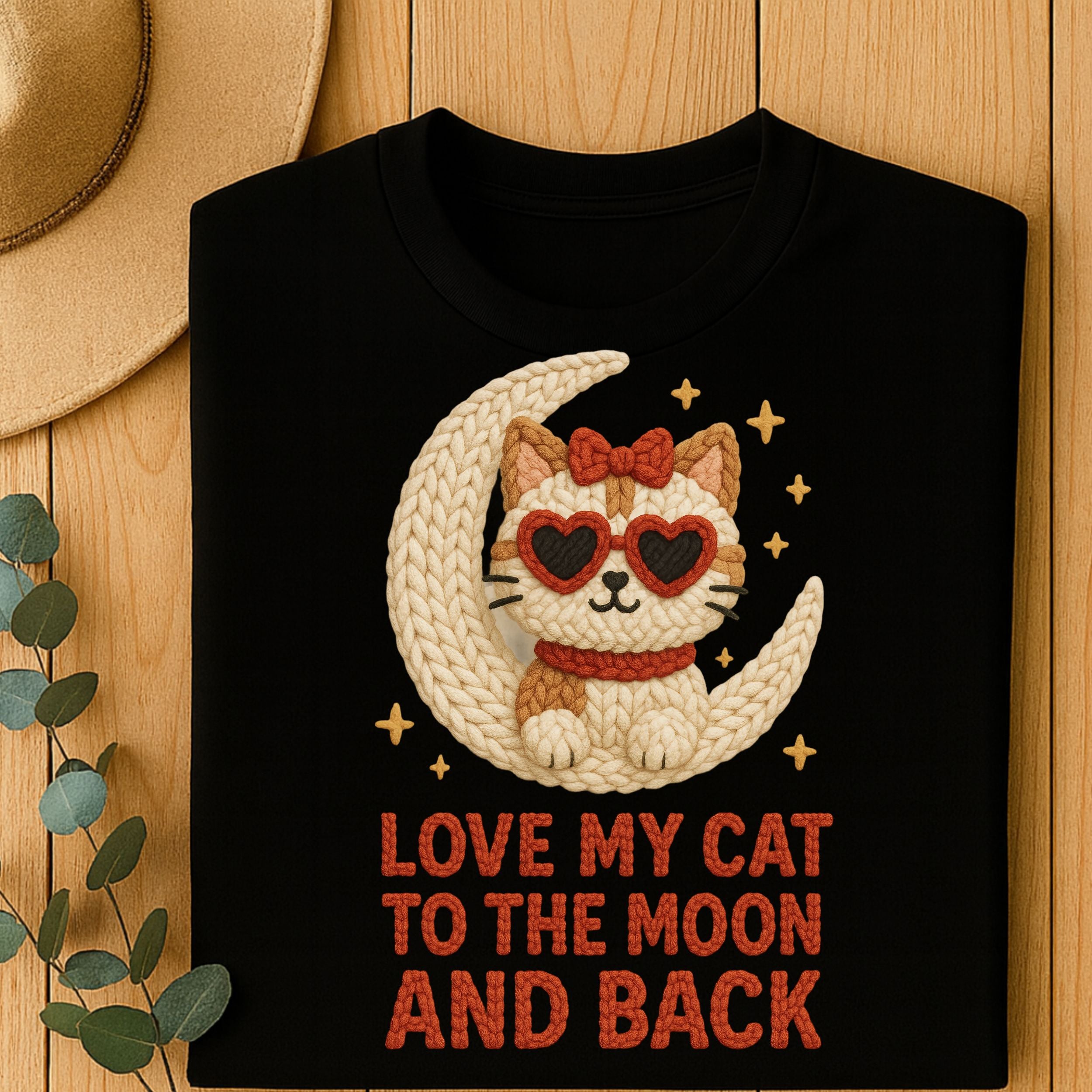 Knitted Cat Graphic Tees