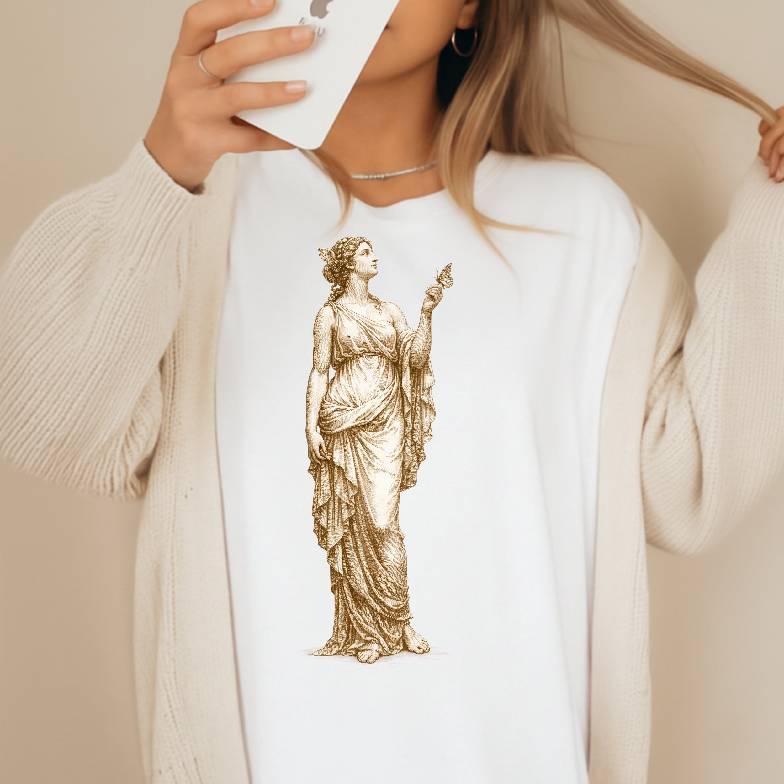 Vintage Greek Goddess Art Printed Shirt