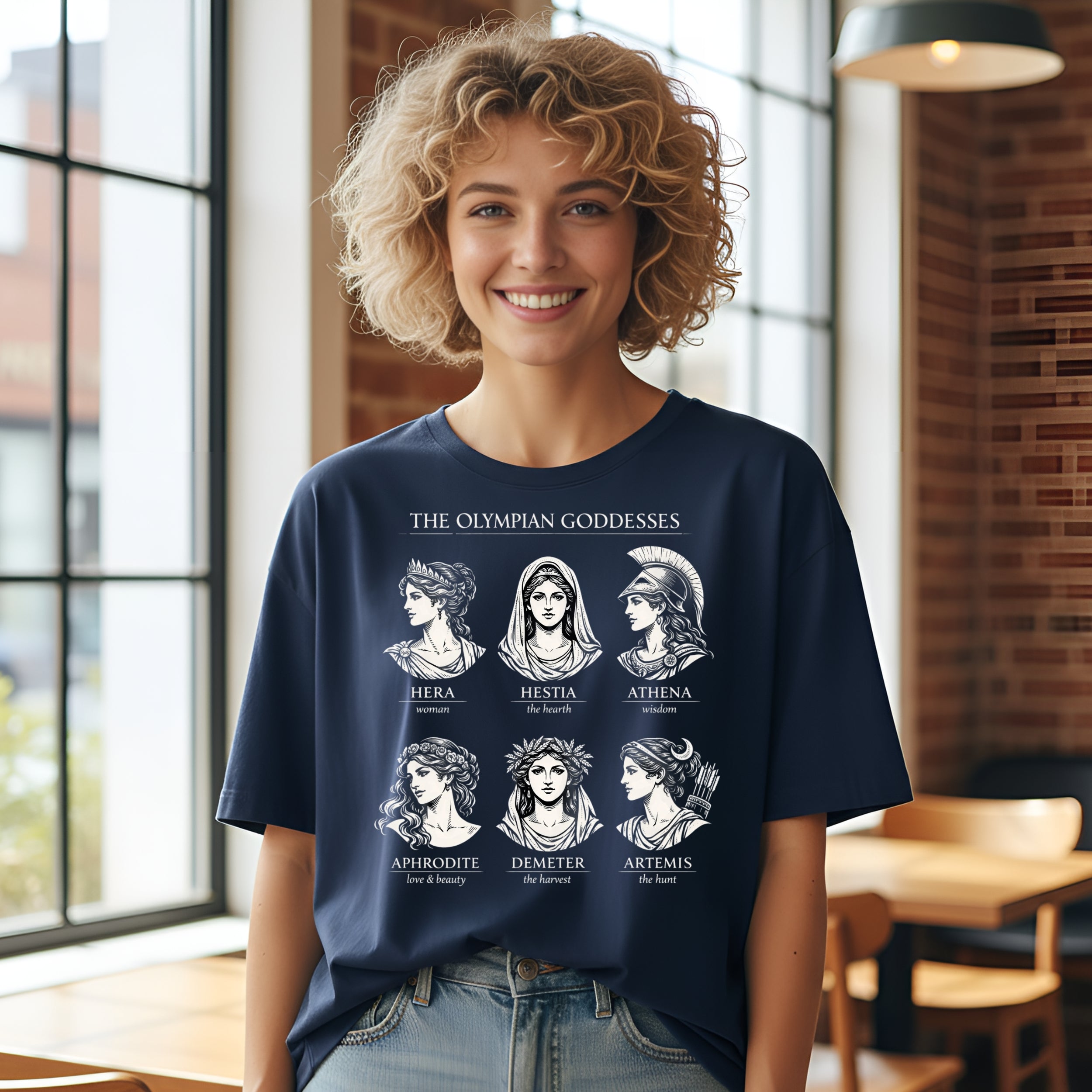 The Olympian Goddesses Detailed Graphic T-shirt