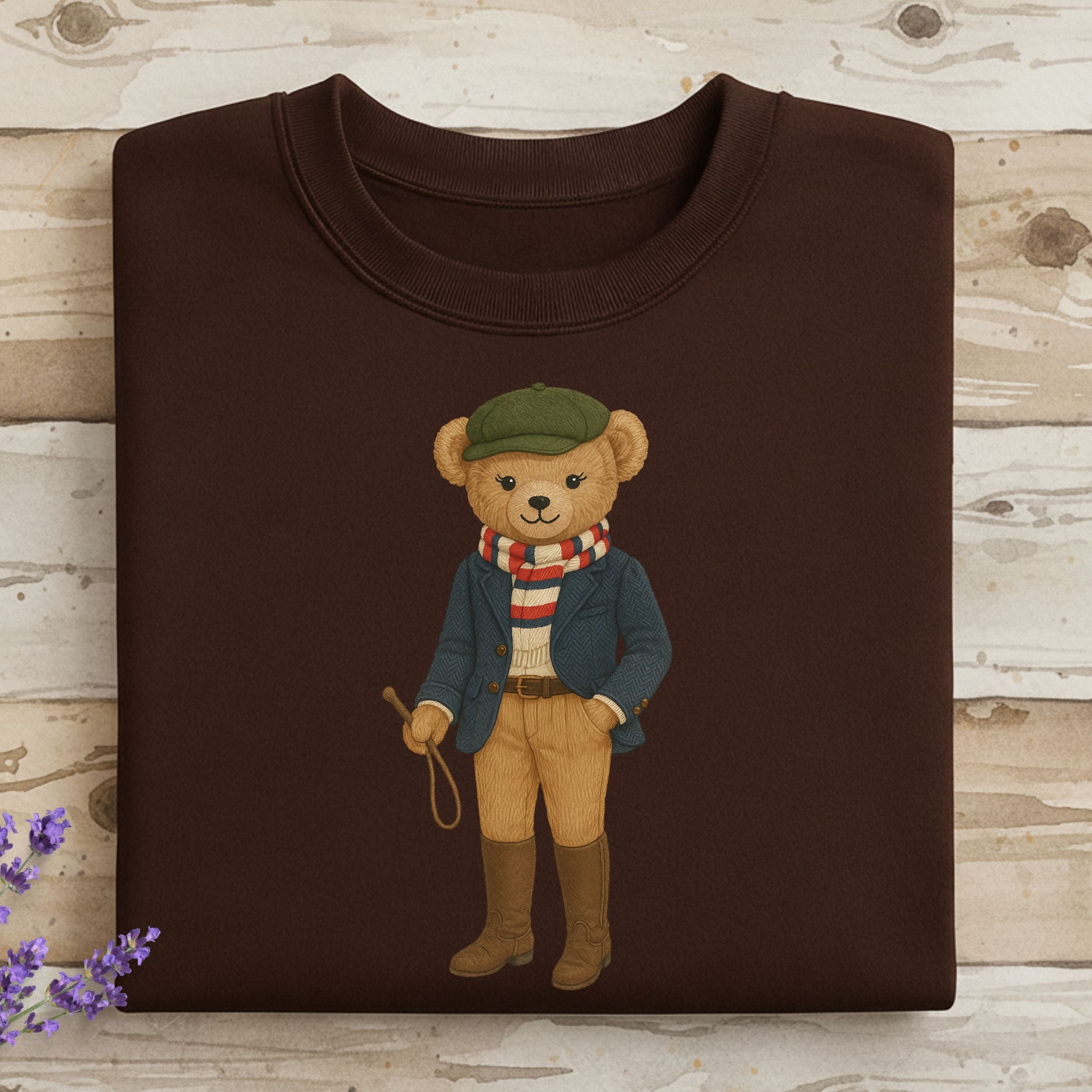 Adorable Bear in Stylish Outfit Sweatshirt