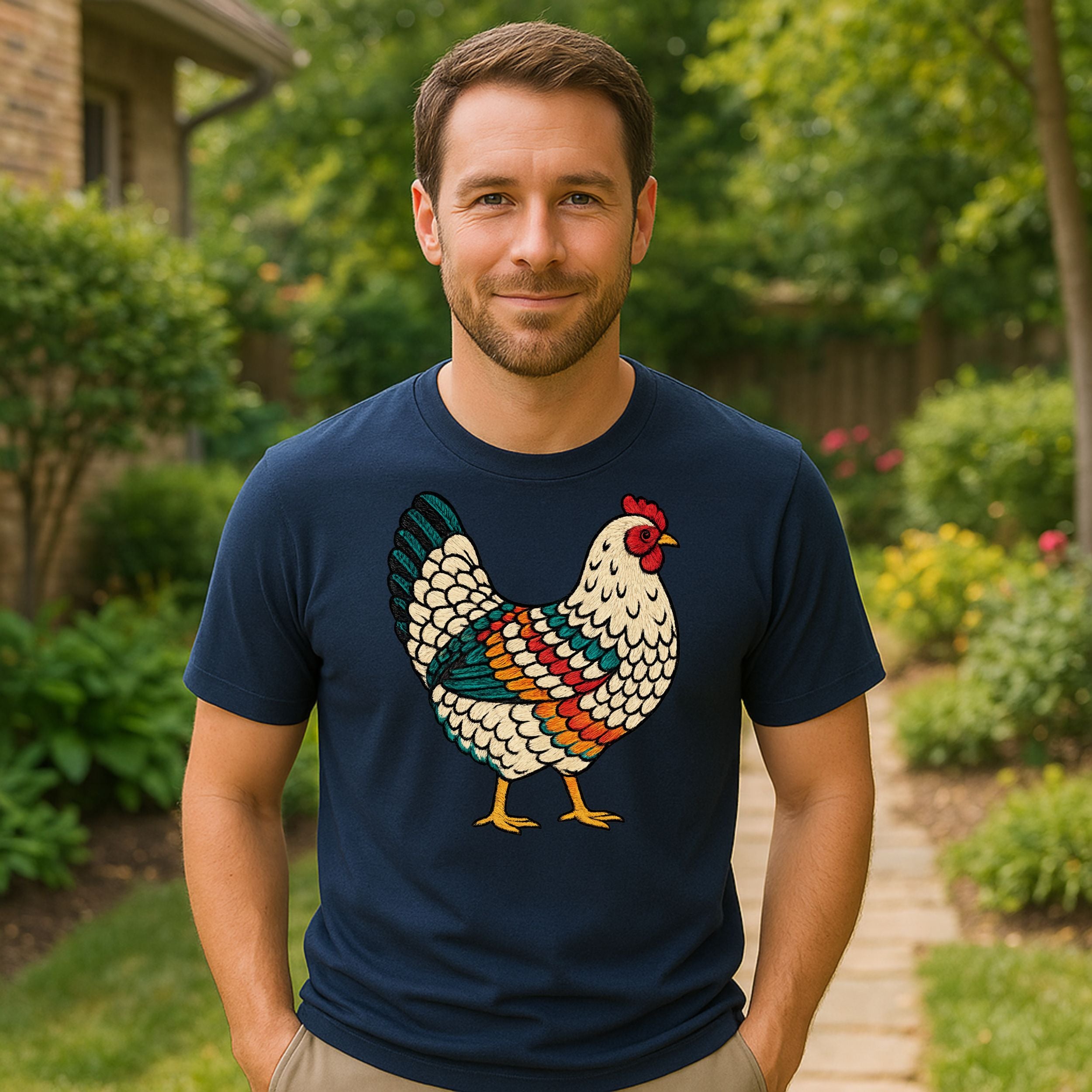 Colorful Chicken Graphic TShirt Design