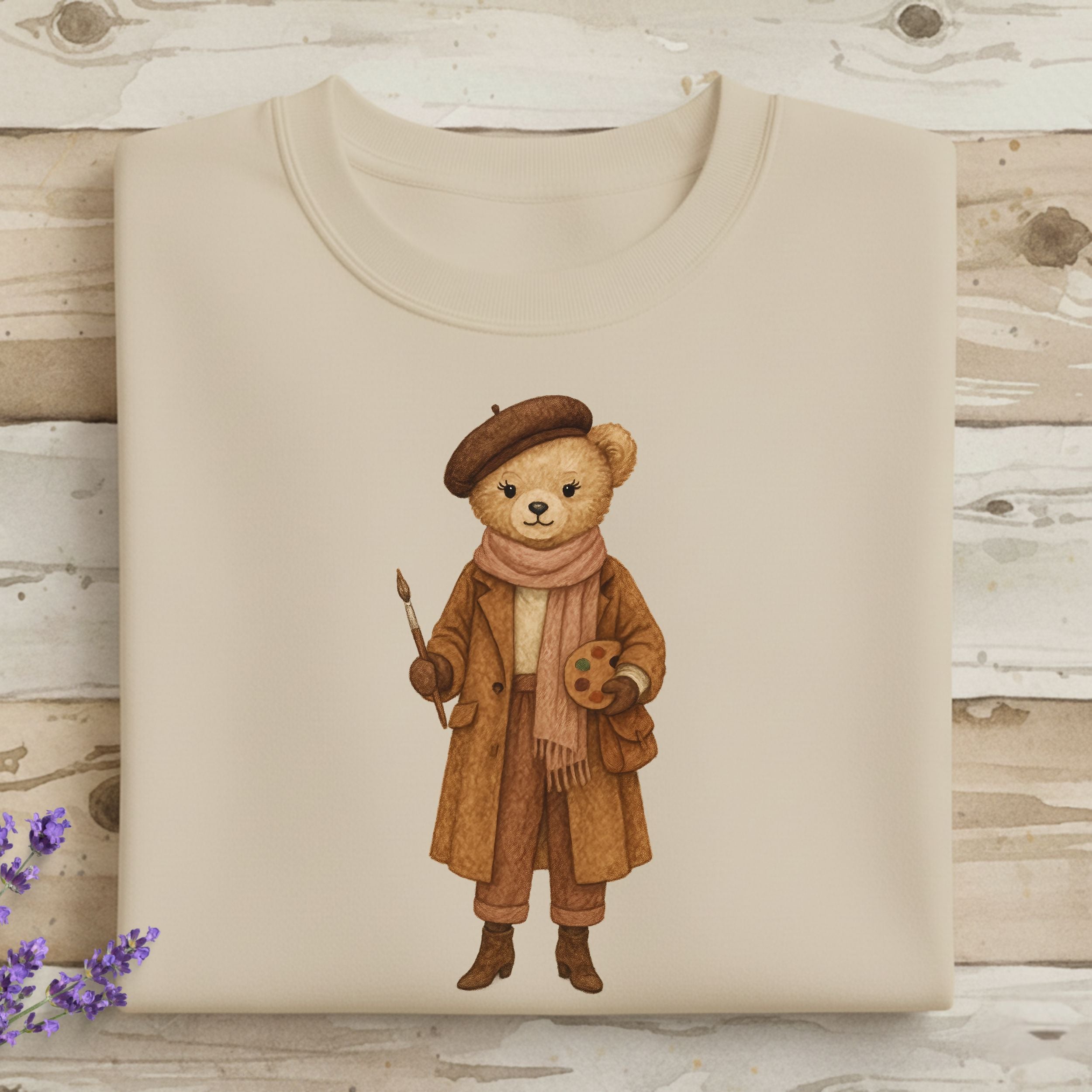 Artist Bear with Beret and Painting Utensils Shirt