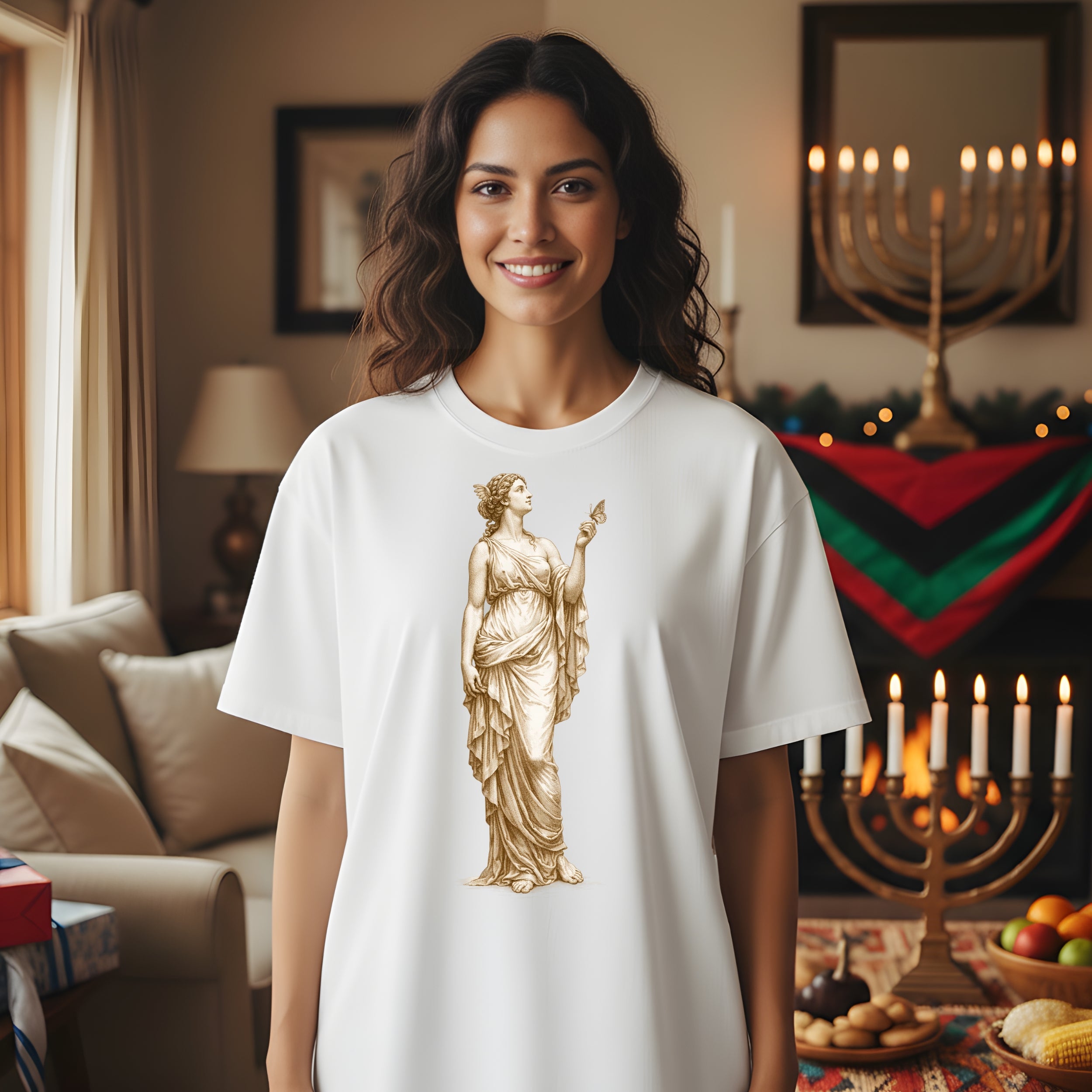 Greek Goddess Statue Illustration T-Shirt Design