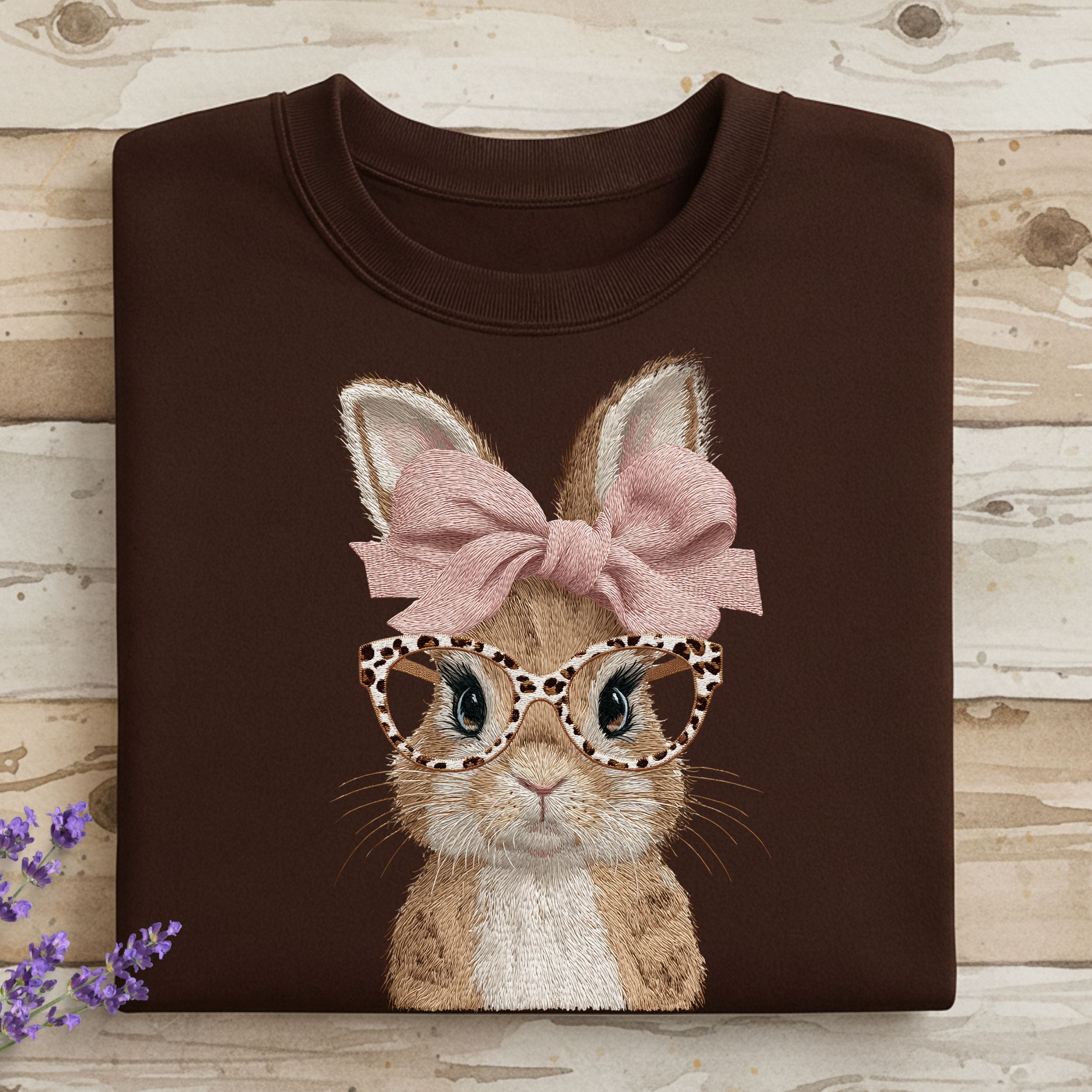 Cute Bunny with Glasses and Bow Hoodie