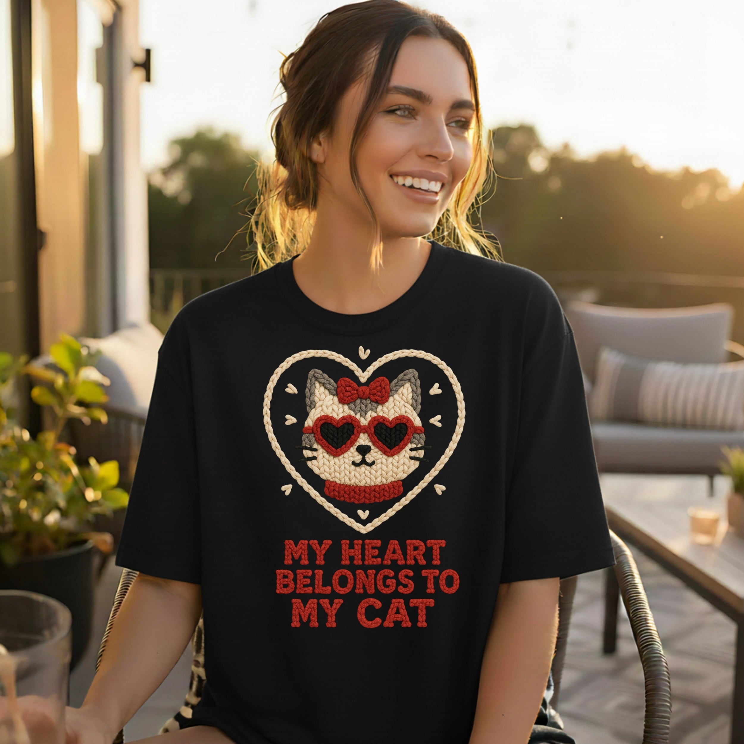 My Heart Belongs To My Cat Graphic T-Shirt