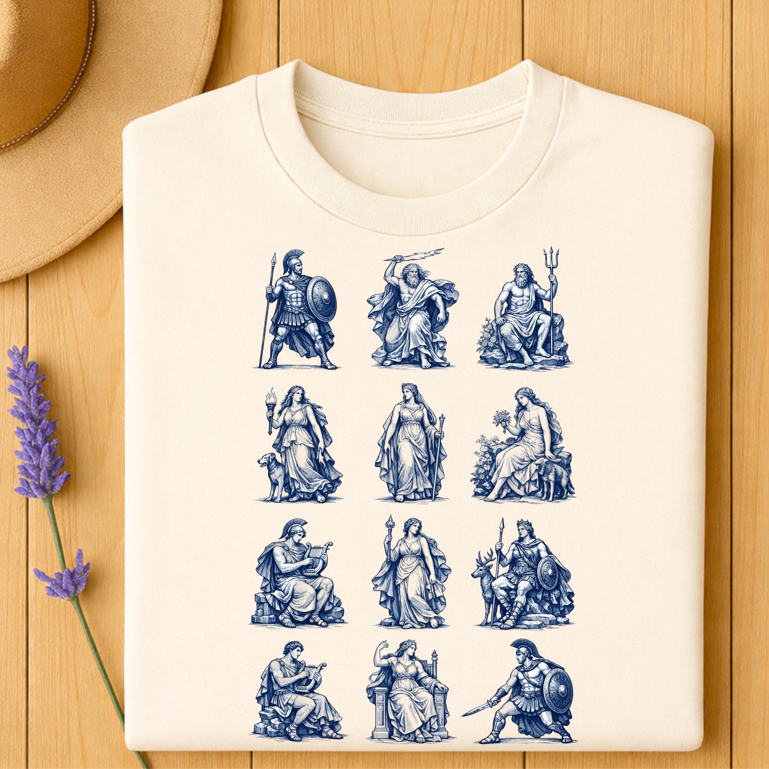 Greek Mythology Gods and Goddesses Print Shirt