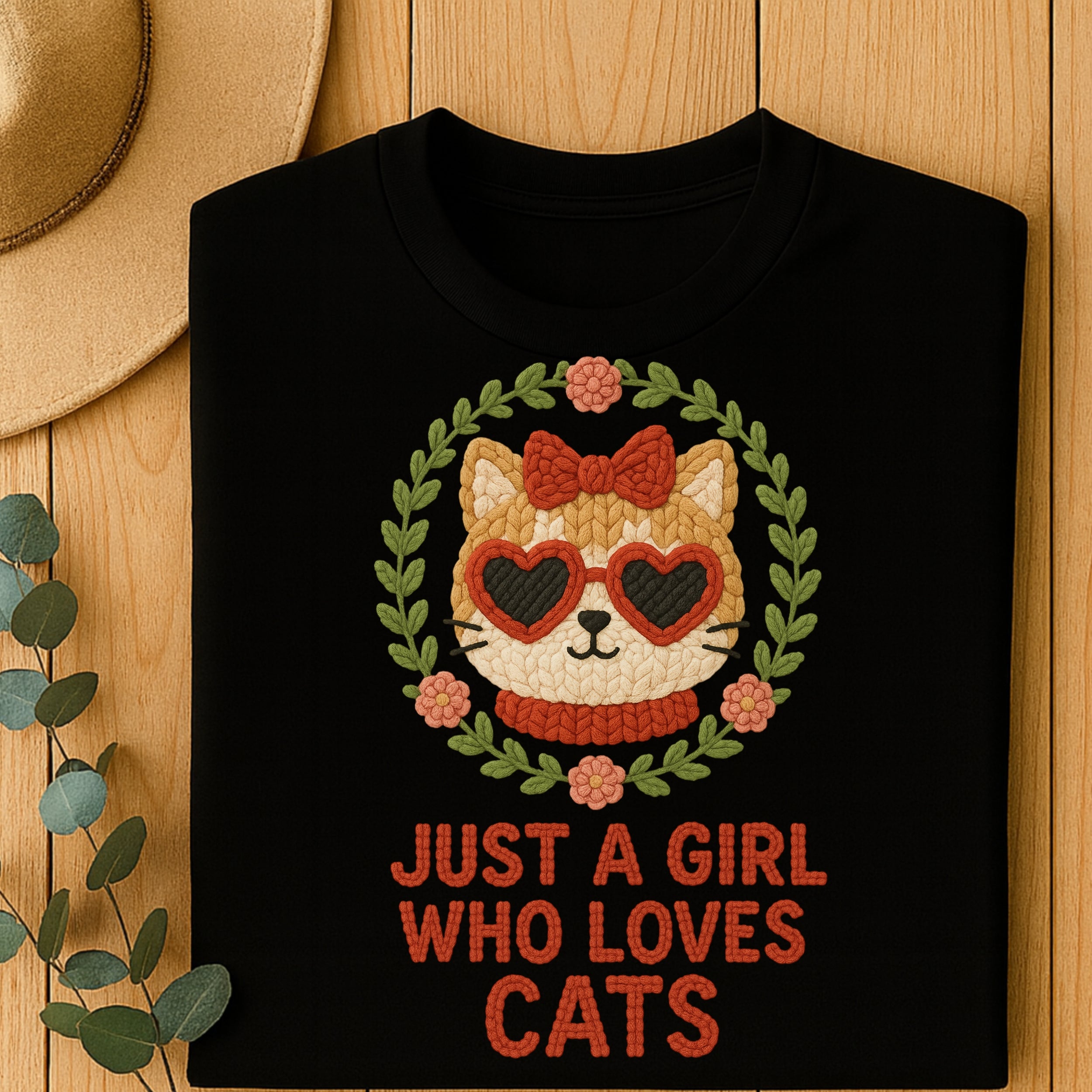 Just A Girl Who Loves Cats Cute Graphic T-shirt