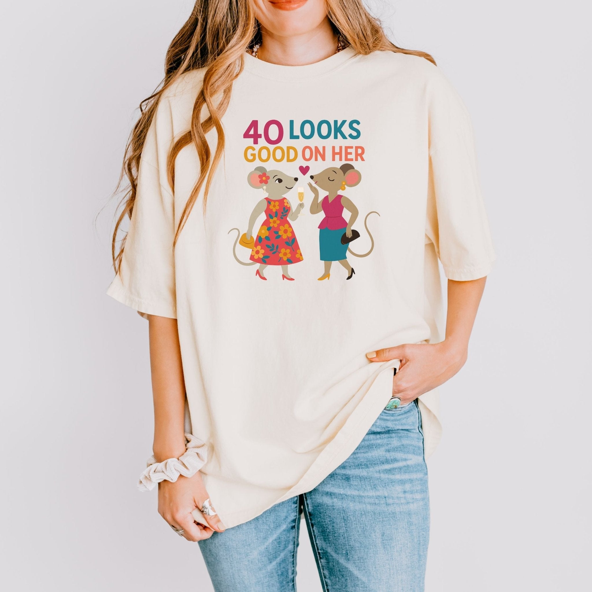 40 Looks Good on Her – Lesbian Birthday Shirt, Comfort Colours Tee, Gay Couple Gift for Her - Craig Michael Design
