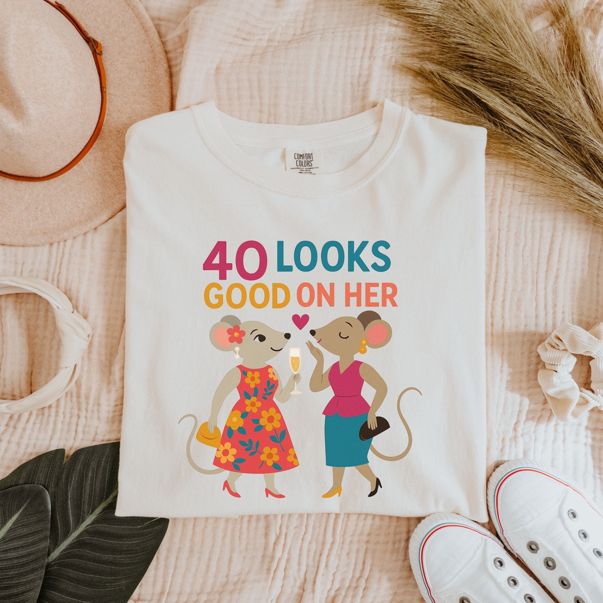 40 Looks Good on Her – Lesbian Birthday Shirt, Comfort Colours Tee, Gay Couple Gift for Her - Craig Michael Design