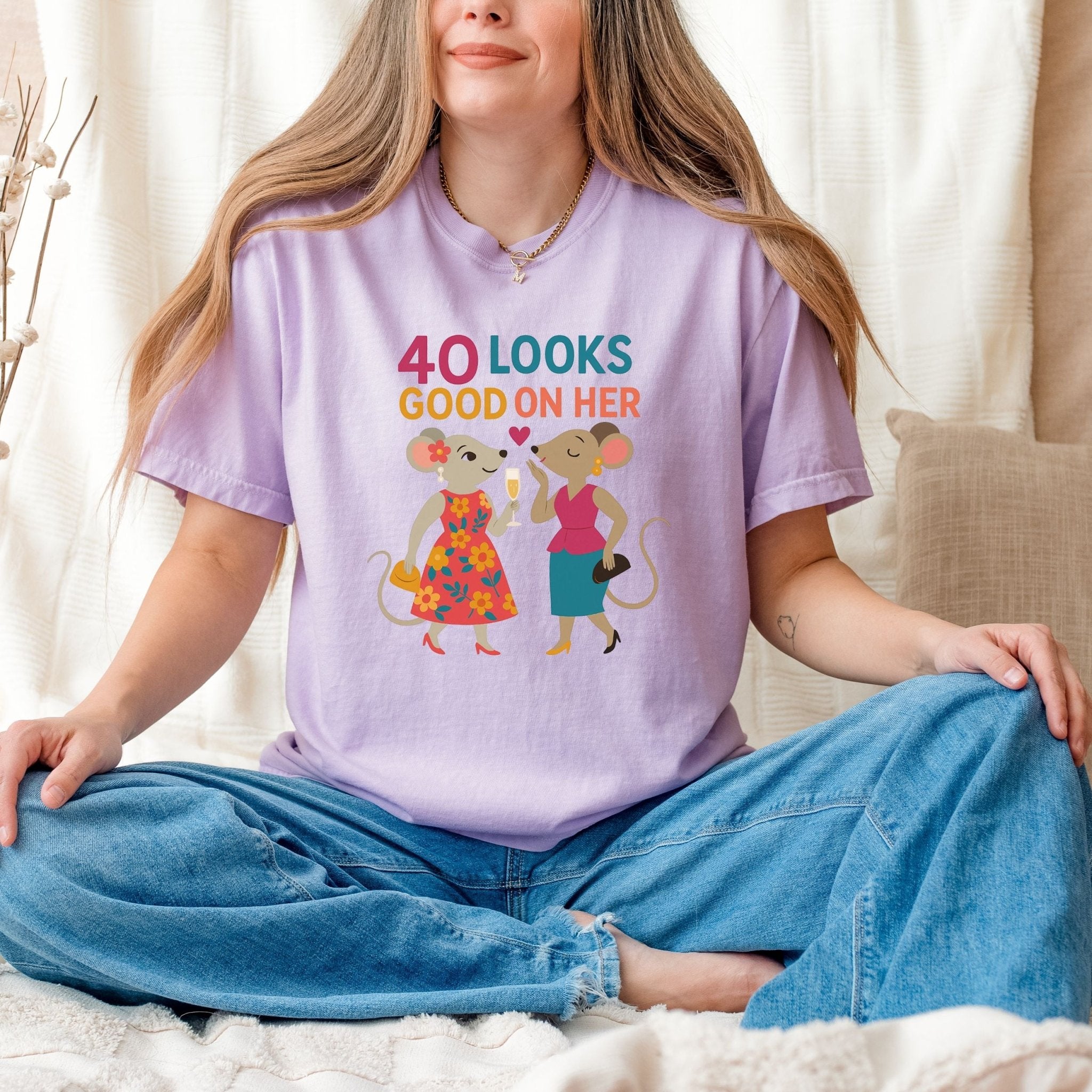 40 Looks Good on Her – Lesbian Birthday Shirt, Comfort Colours Tee, Gay Couple Gift for Her - Craig Michael Design
