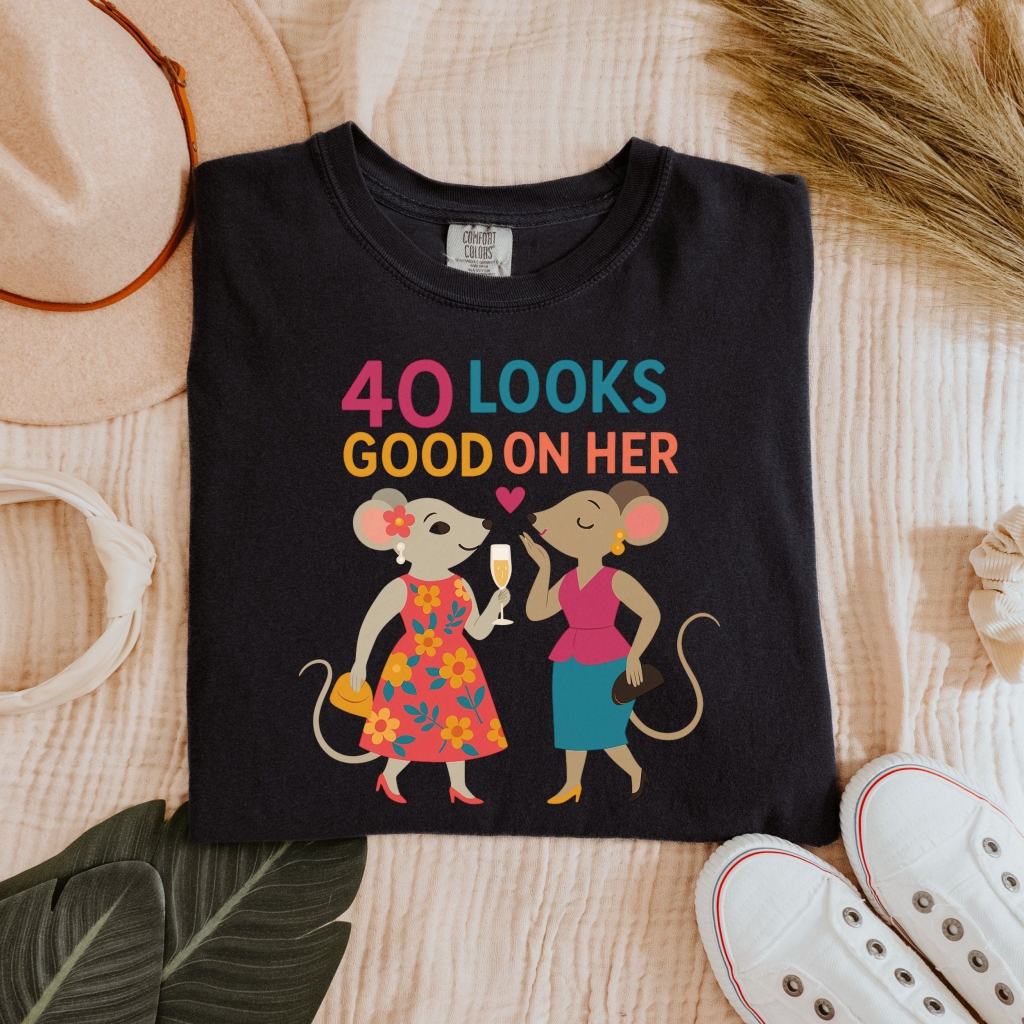 40 Looks Good on Her – Lesbian Birthday Shirt, Comfort Colours Tee, Gay Couple Gift for Her - Craig Michael Design