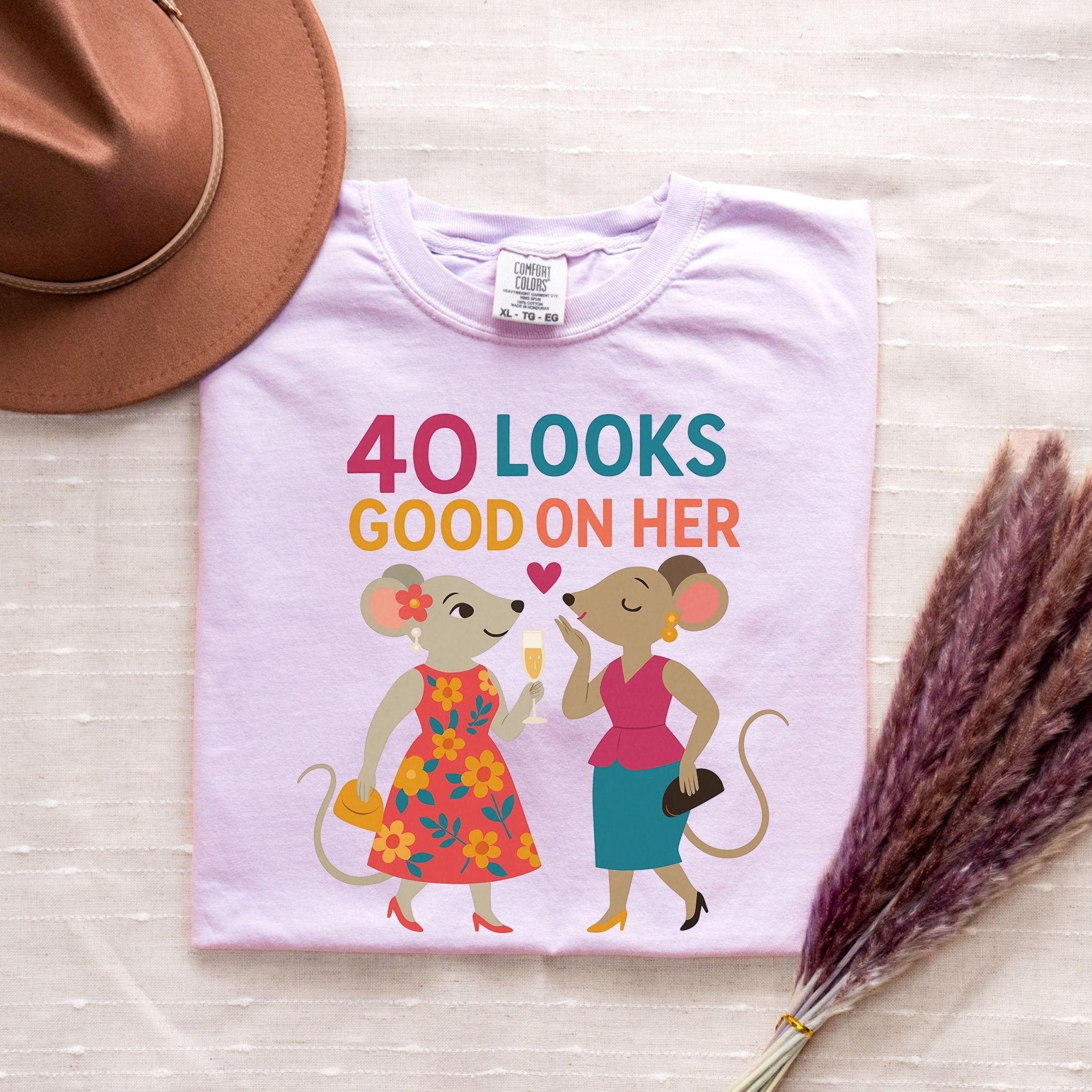 40 Looks Good on Her – Lesbian Birthday Shirt, Comfort Colours Tee, Gay Couple Gift for Her - Craig Michael Design