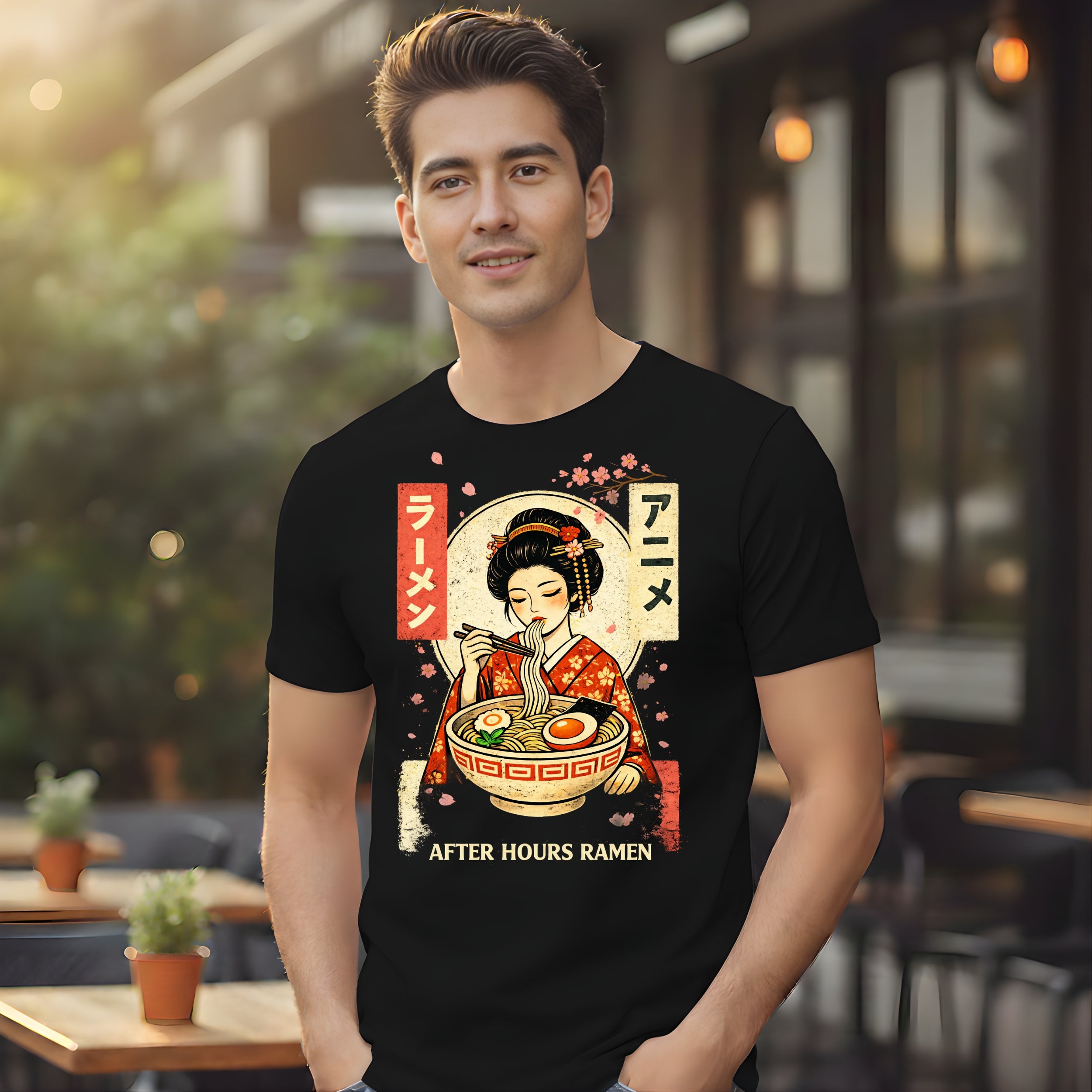 After Hours Ramen Anime Geisha Graphic T-Shirt