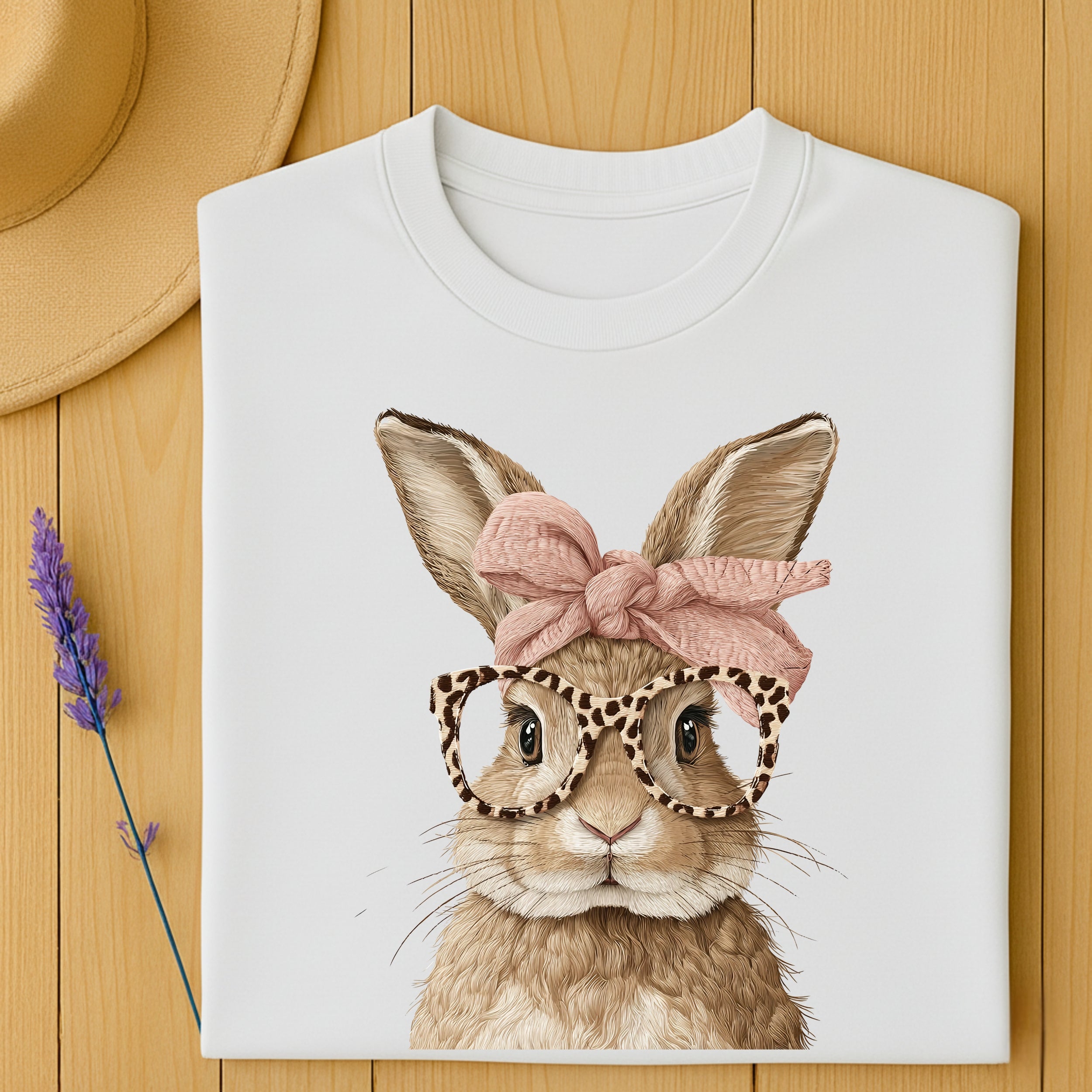 Cute Bunny with Glasses and Headband T-Shirt