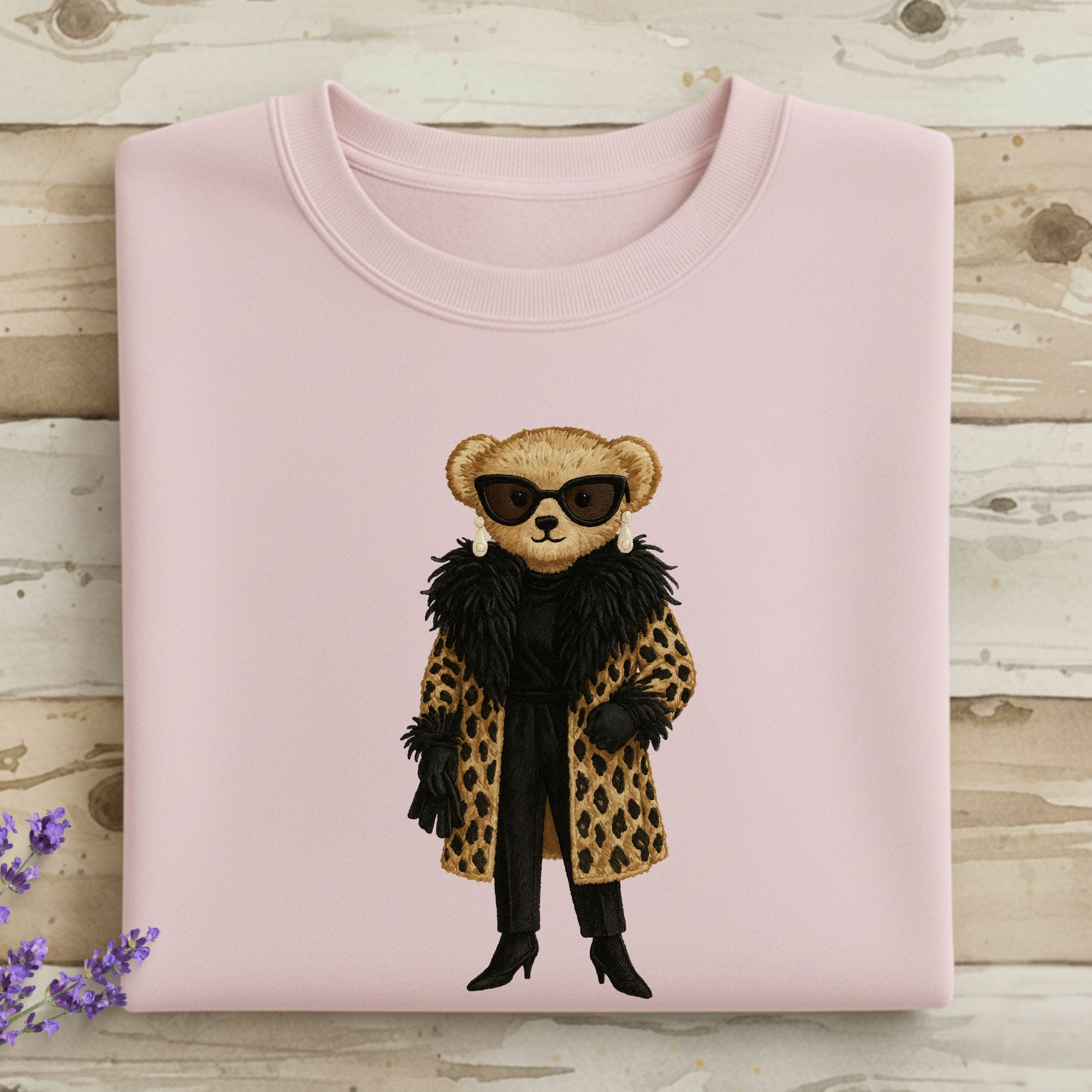 Fashionable Bear in Sunglasses Sweatshirt