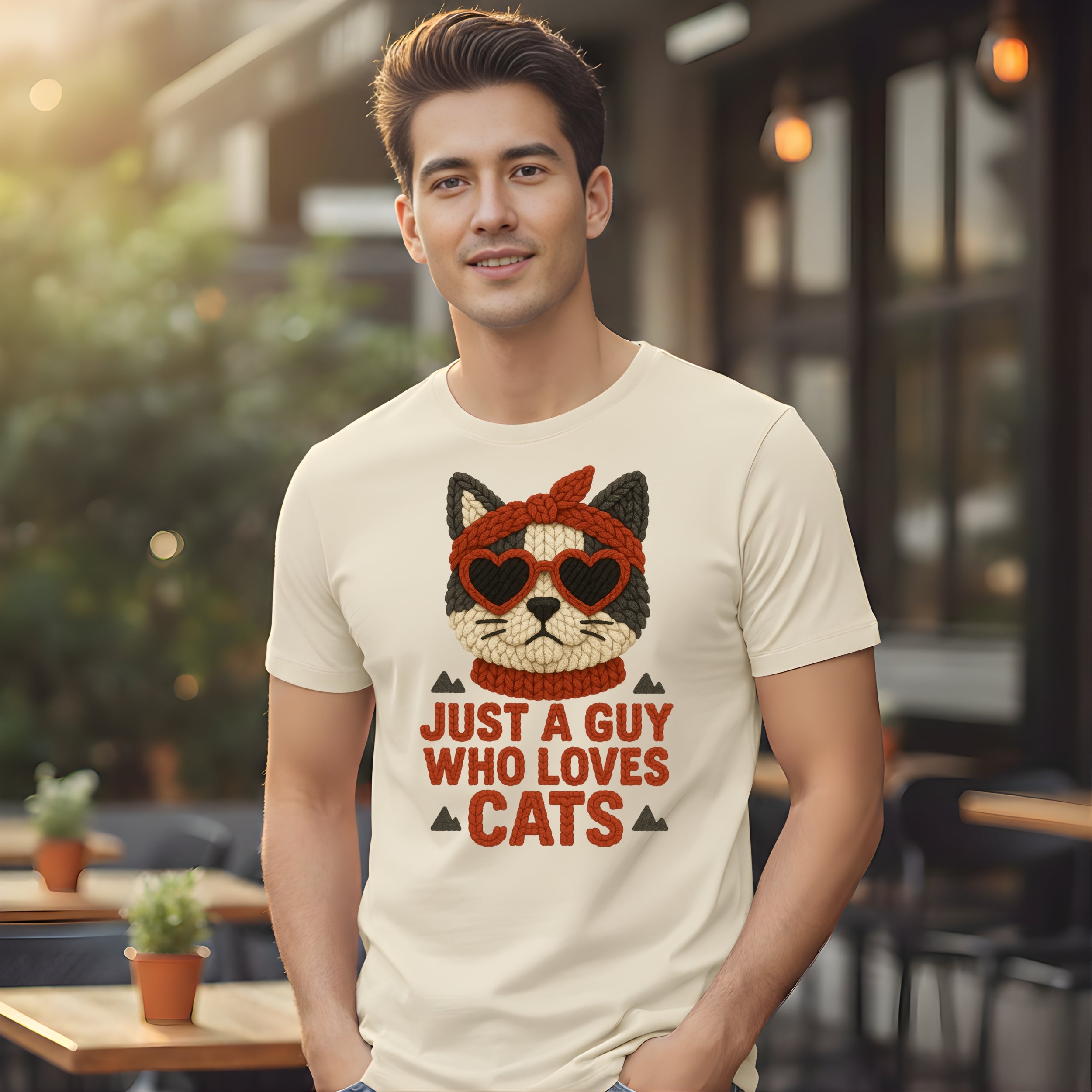 Just a Guy Who Loves Cats Graphic Tee