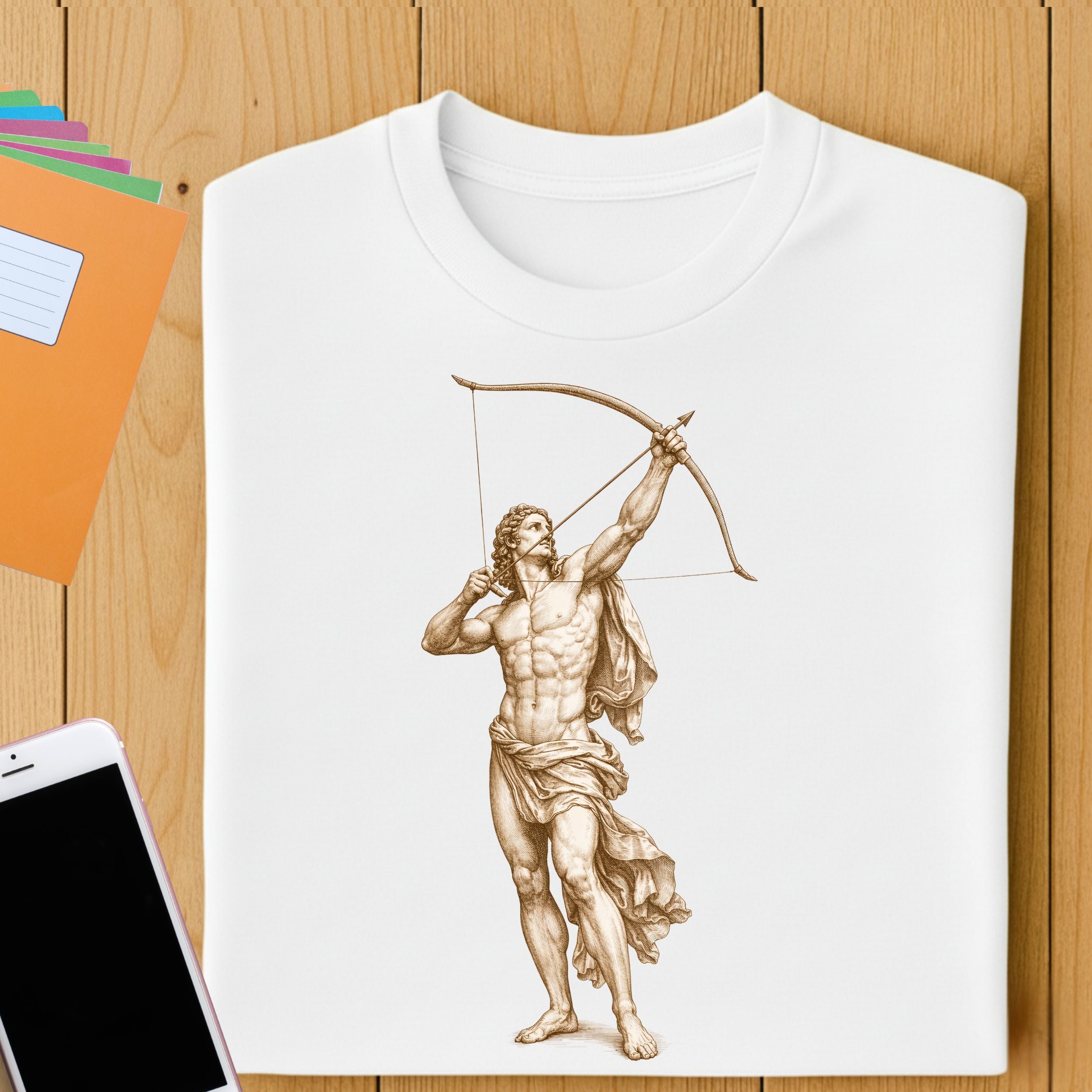 Classical Archer Print Graphic White T-shirt Product