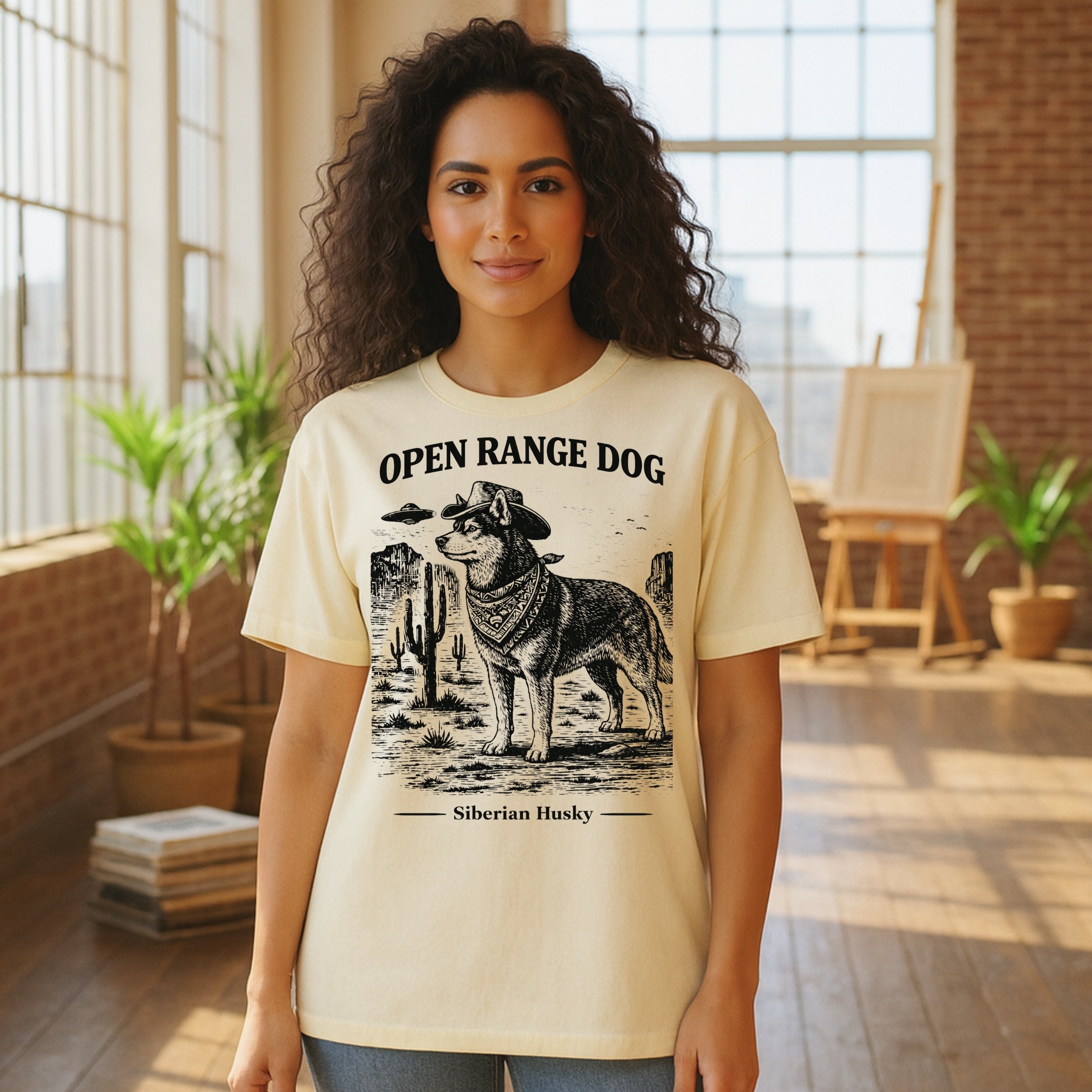 Open Range Dog Siberian Husky Graphic T-Shirt