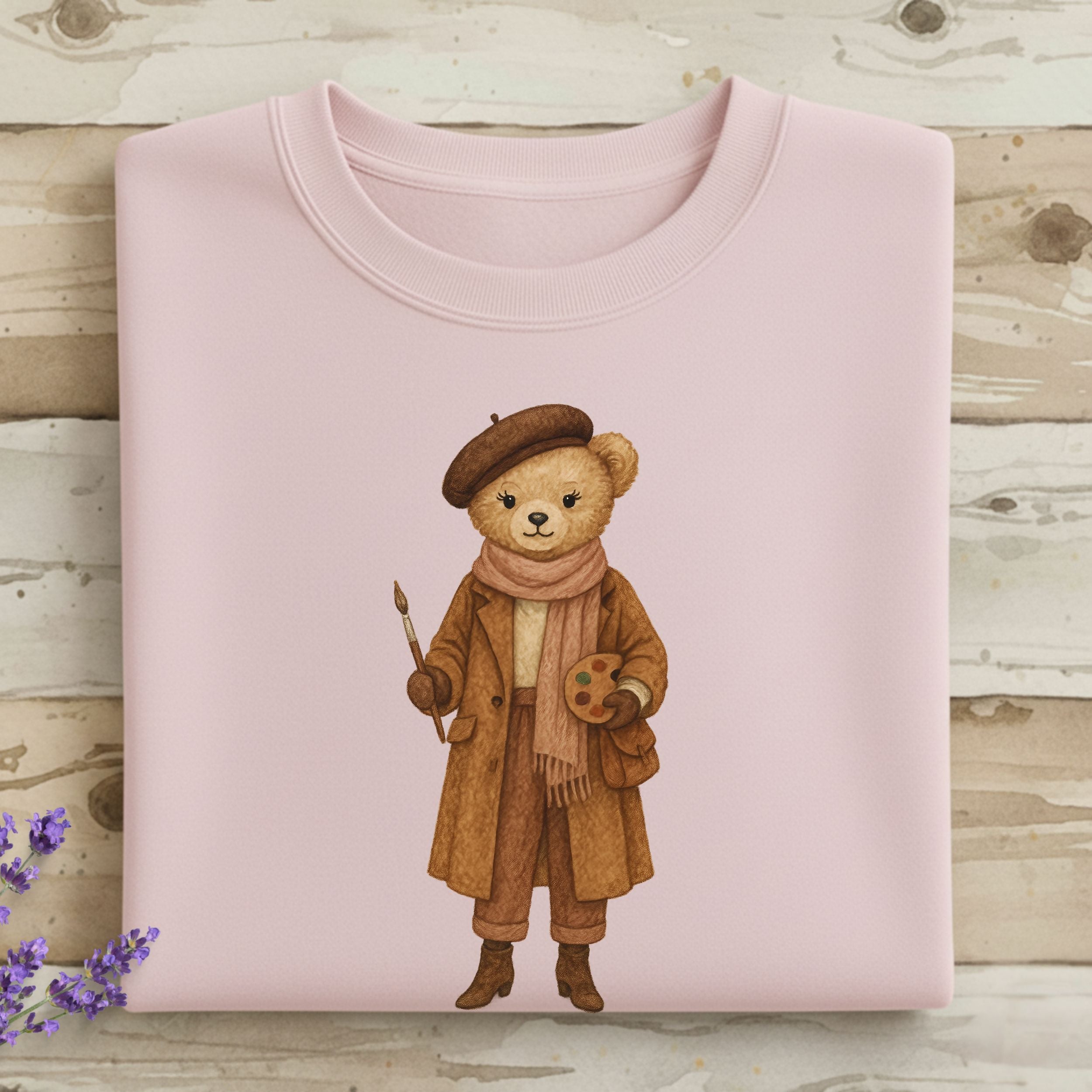 Cozy Bear Parisian Artist Sweatshirt