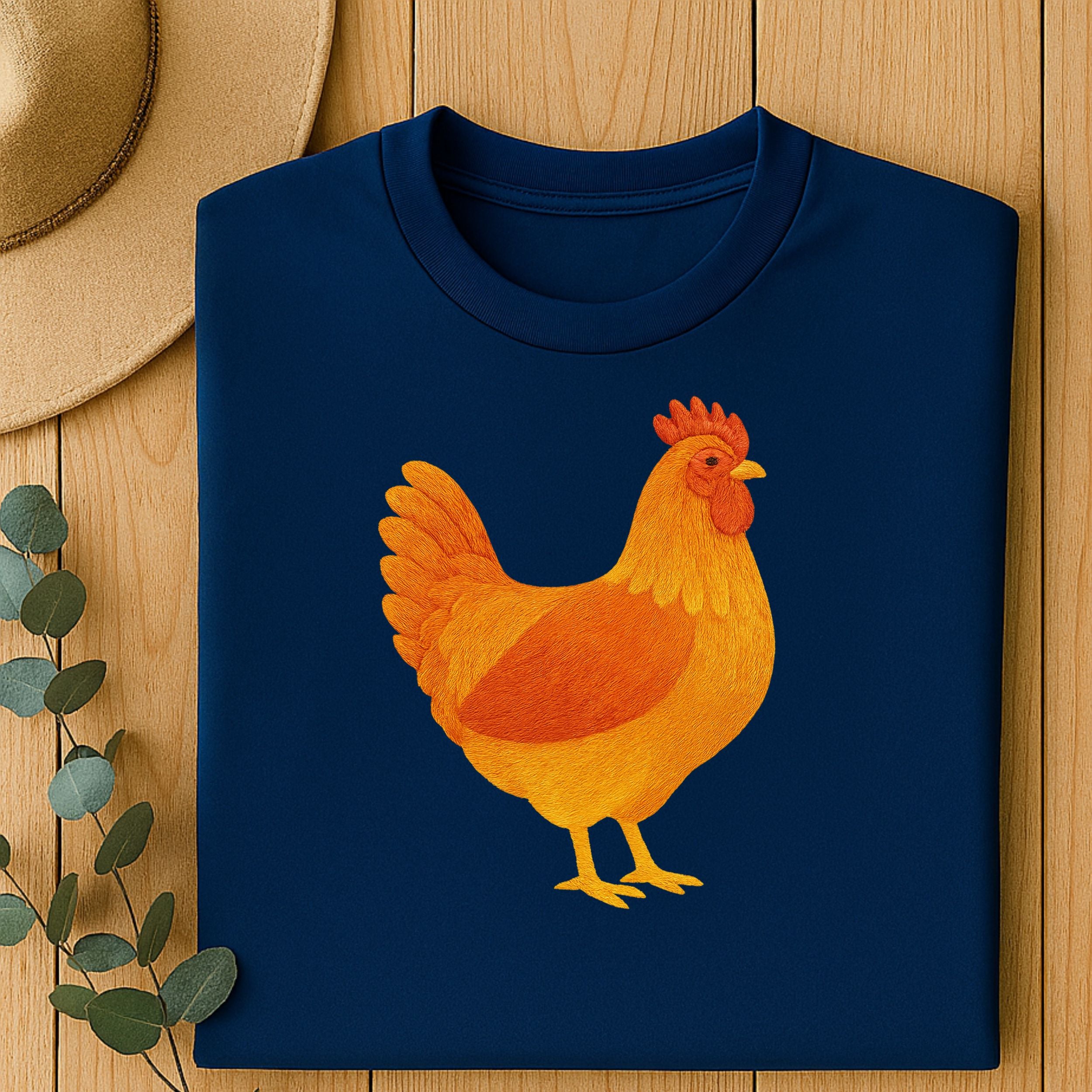Vibrant Colorful Rooster Graphic Print T Shirt