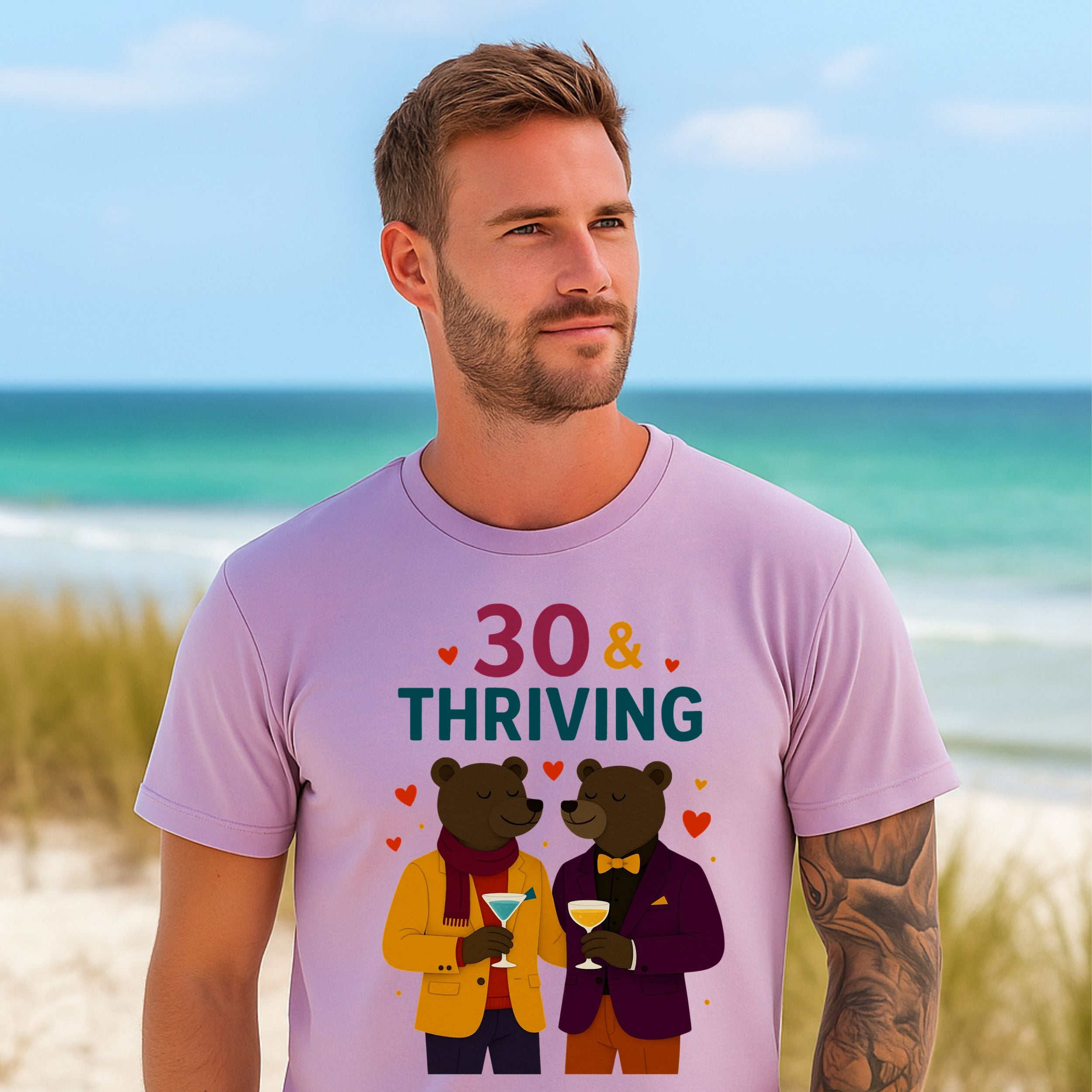 30 and Thriving Bears Graphic Print Shirt product type