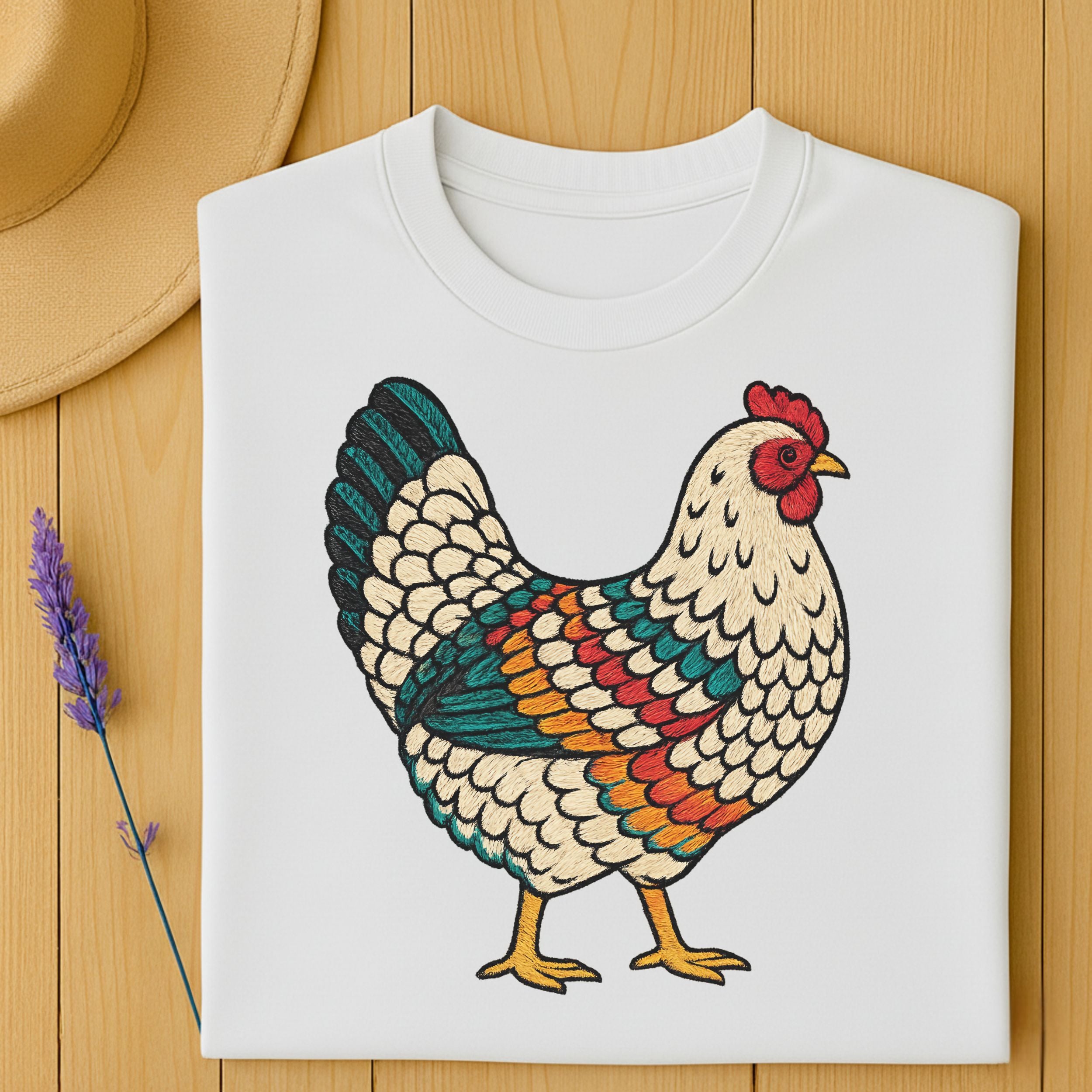 Colorful Hen Illustration Perfect for Animal Lovers