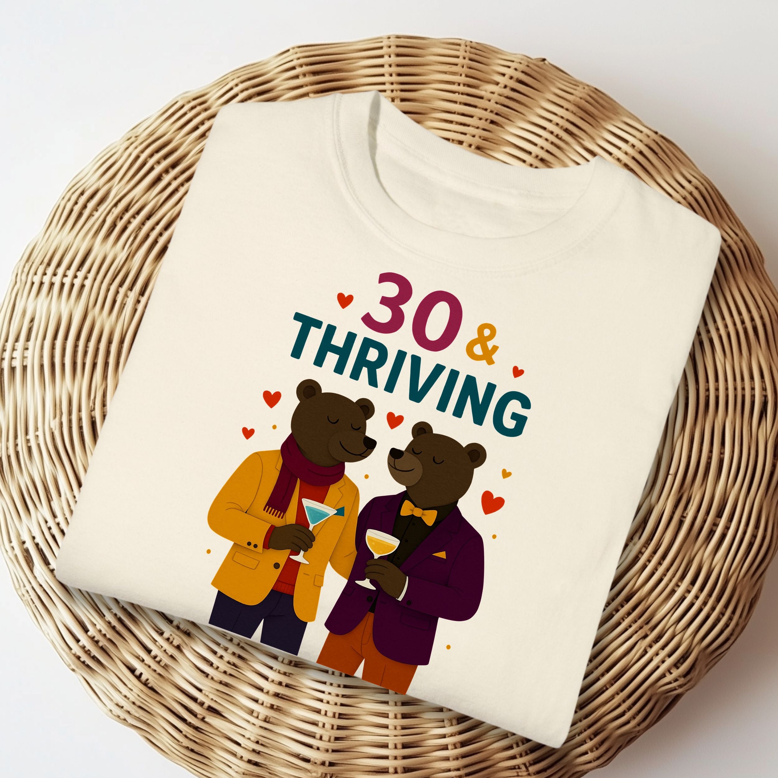 30 and Thriving with Adorable Bear Graphic product type
