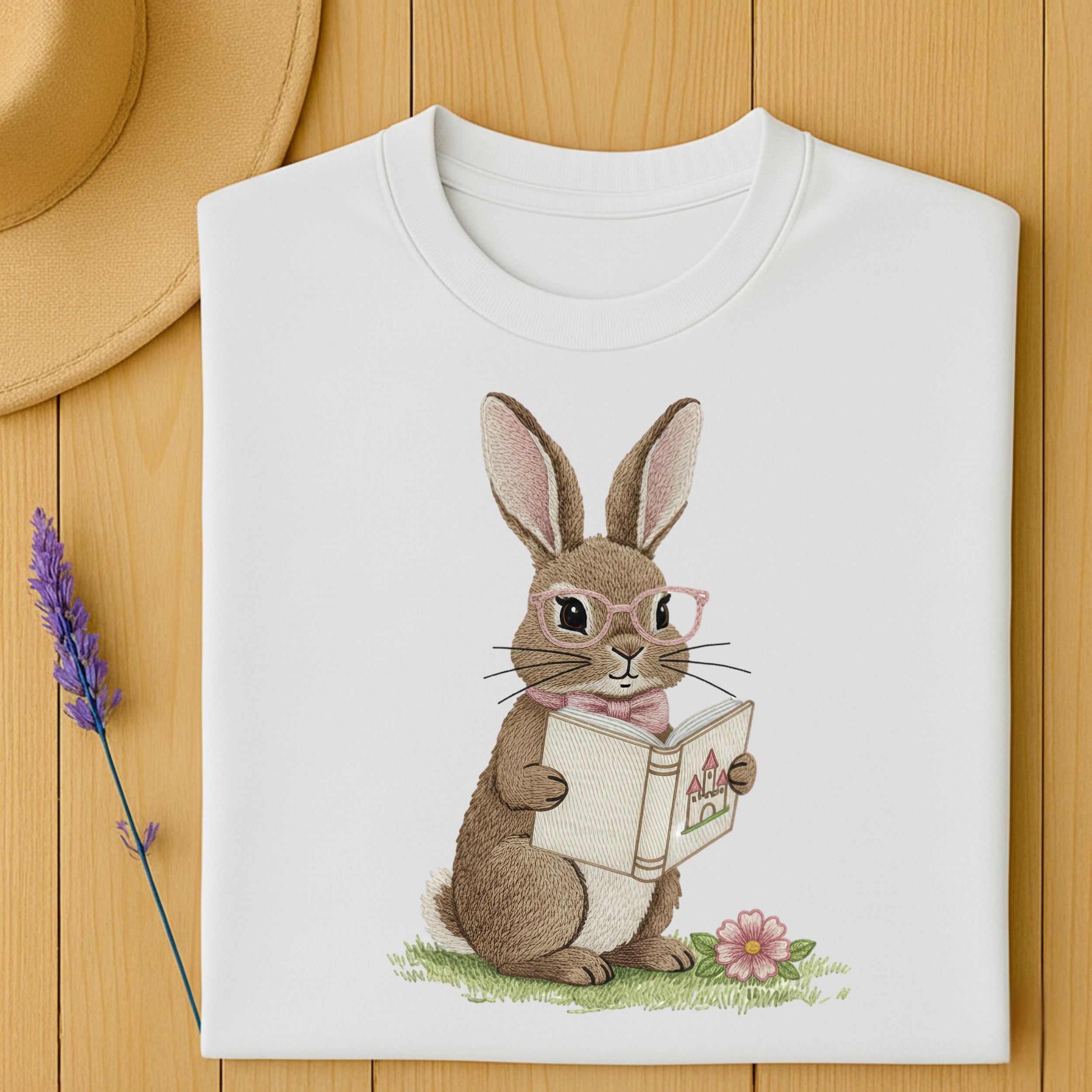 Cute Bunny Reading a Book with Glasses Product