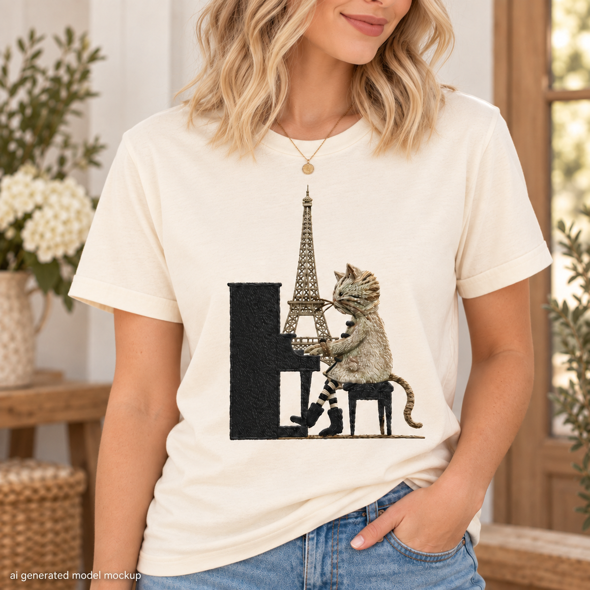 Piano Cat — Paris Kitty Tee