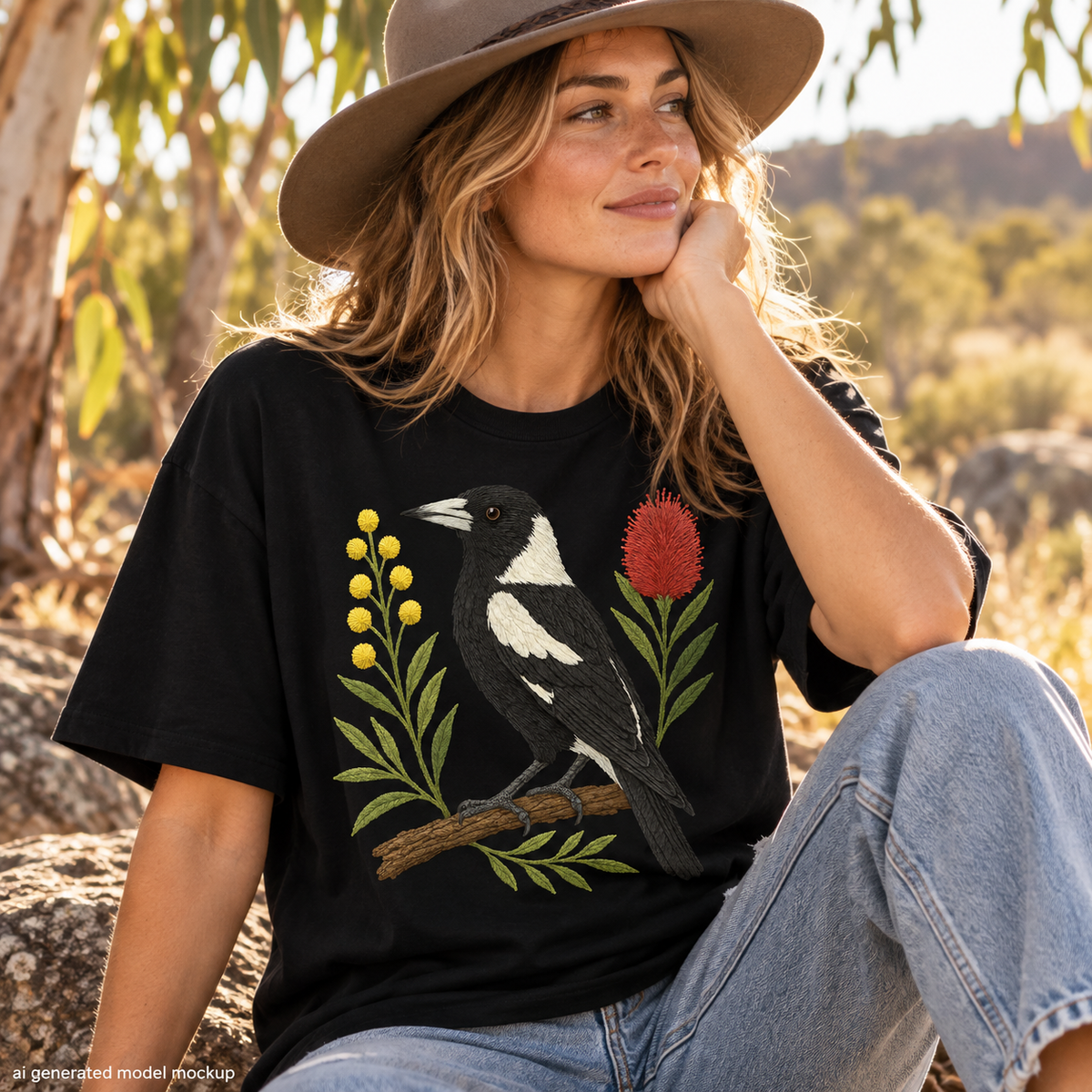 Magpie T-Shirt – Australian Native Bird Collection