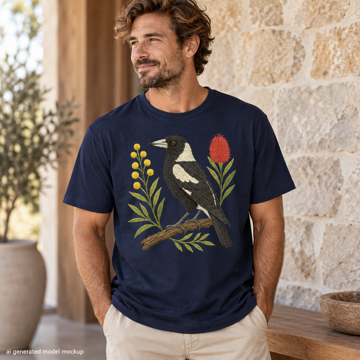 Magpie T-Shirt – Australian Native Bird Collection