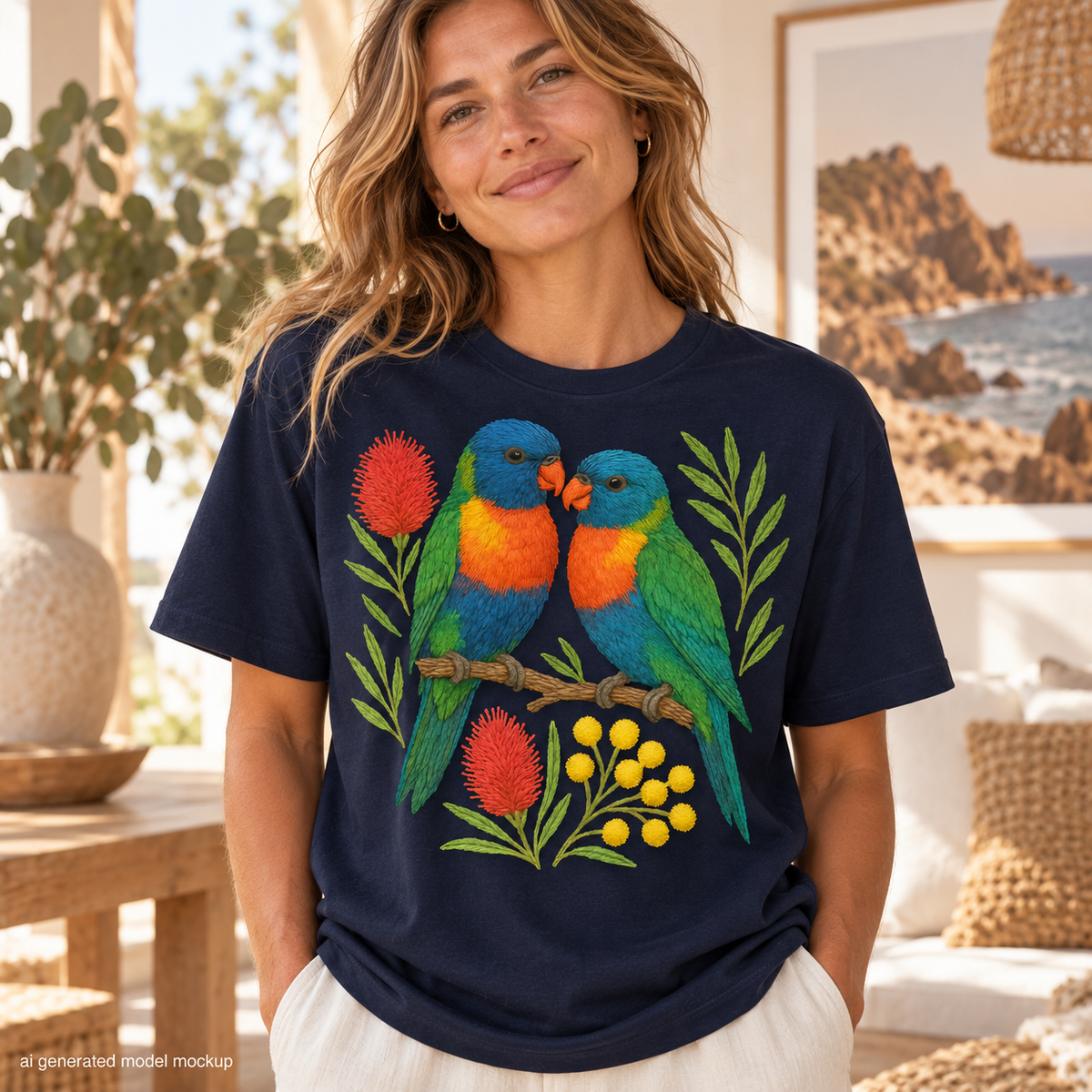Rainbow Lorikeet T-Shirt – Australian Native Bird Collection