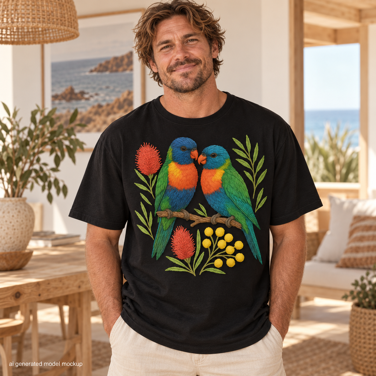 Rainbow Lorikeet T-Shirt – Australian Native Bird Collection