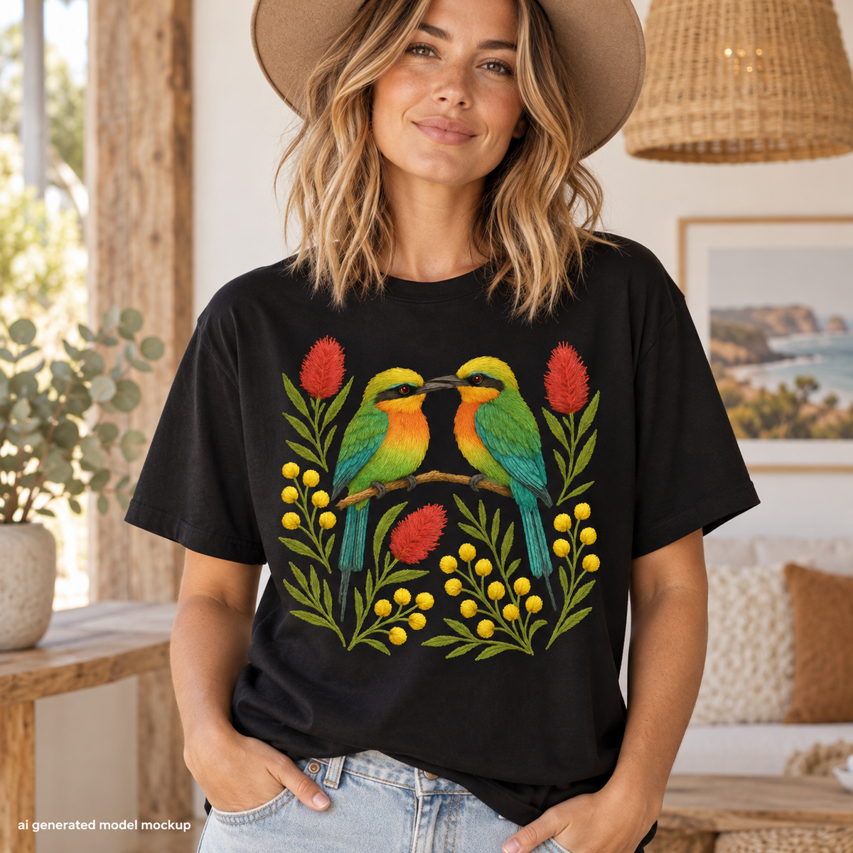 Rainbow Bee-Eater T-Shirt – Australian Native Bird Collection