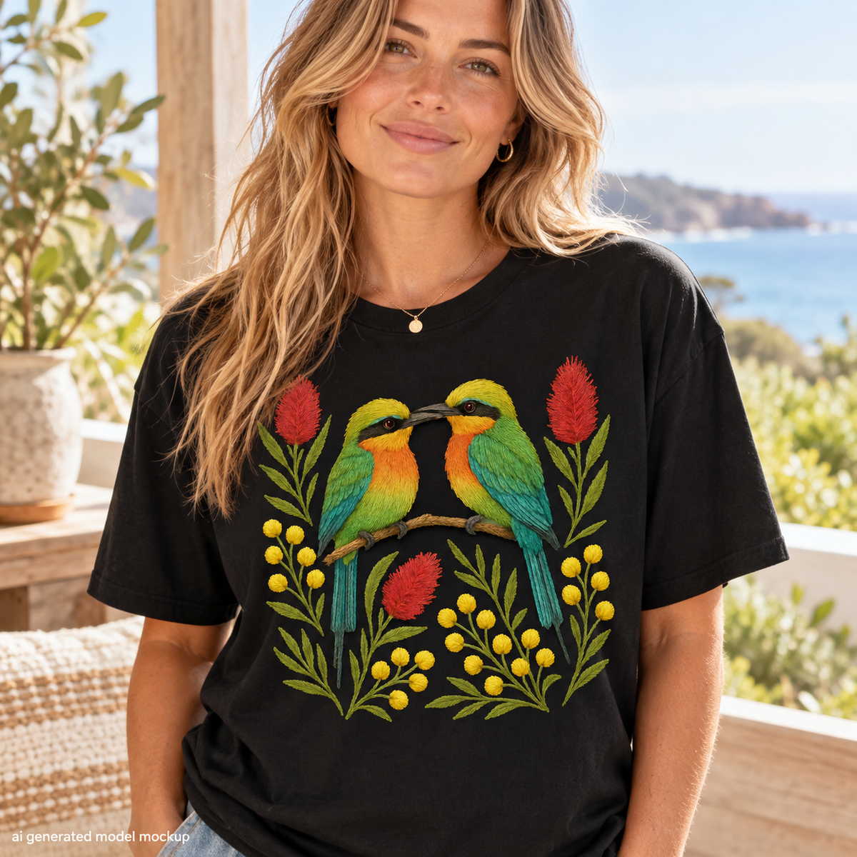 Rainbow Bee-Eater T-Shirt – Australian Native Bird Collection