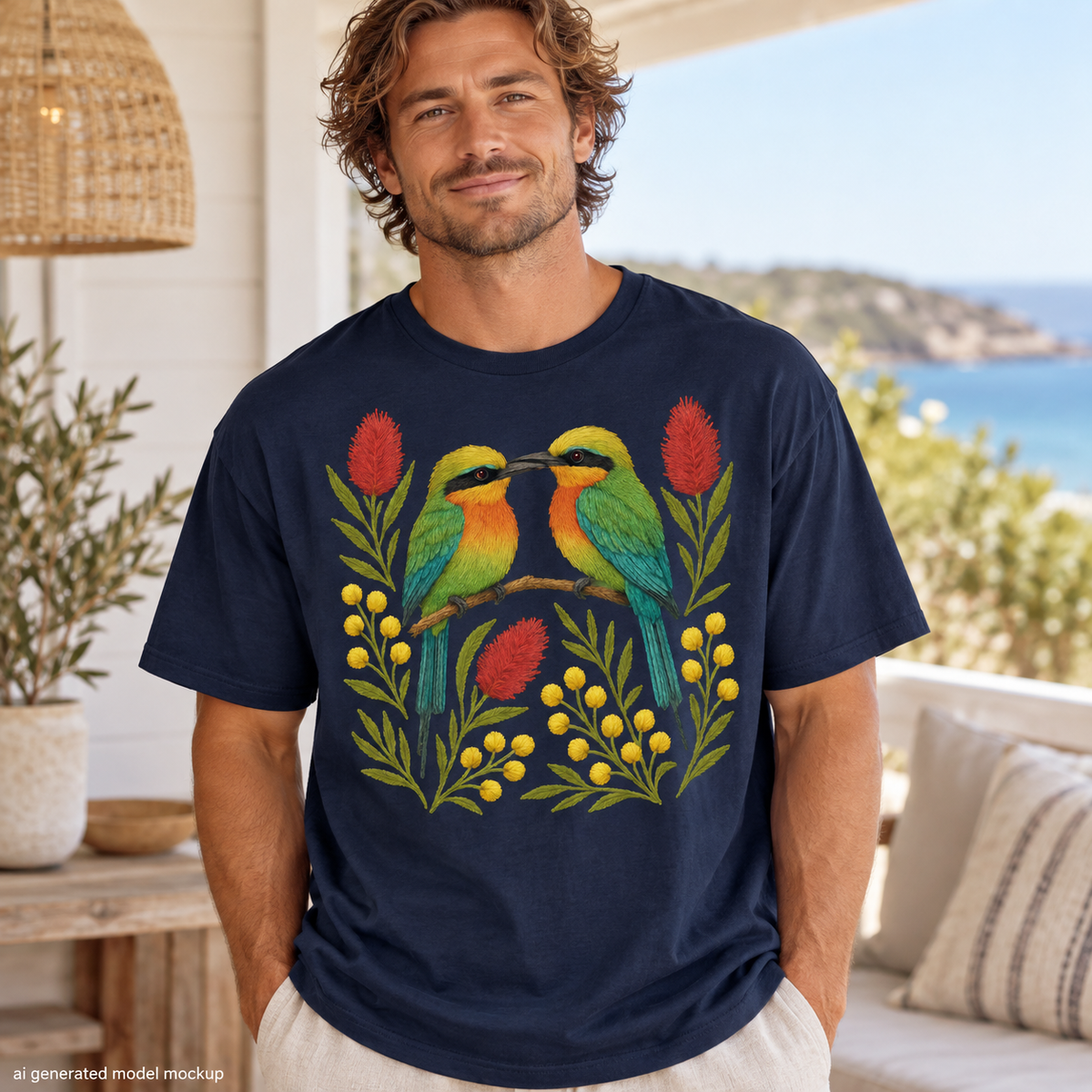 Rainbow Bee-Eater T-Shirt – Australian Native Bird Collection