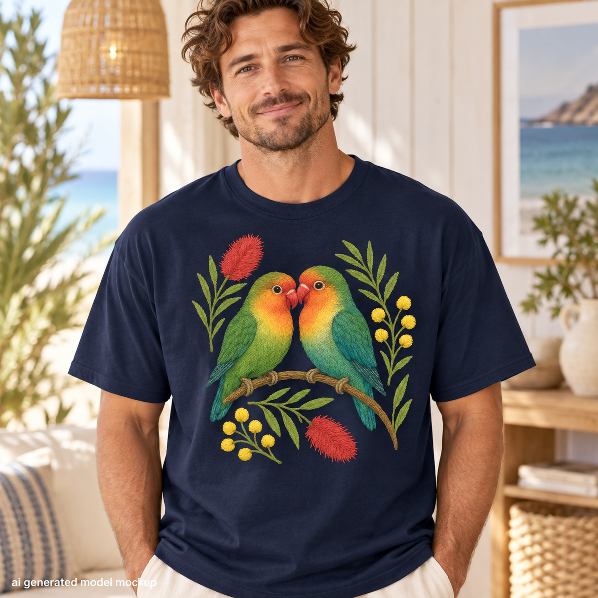 Lovebirds T-Shirt – Australian Native Bird Collection