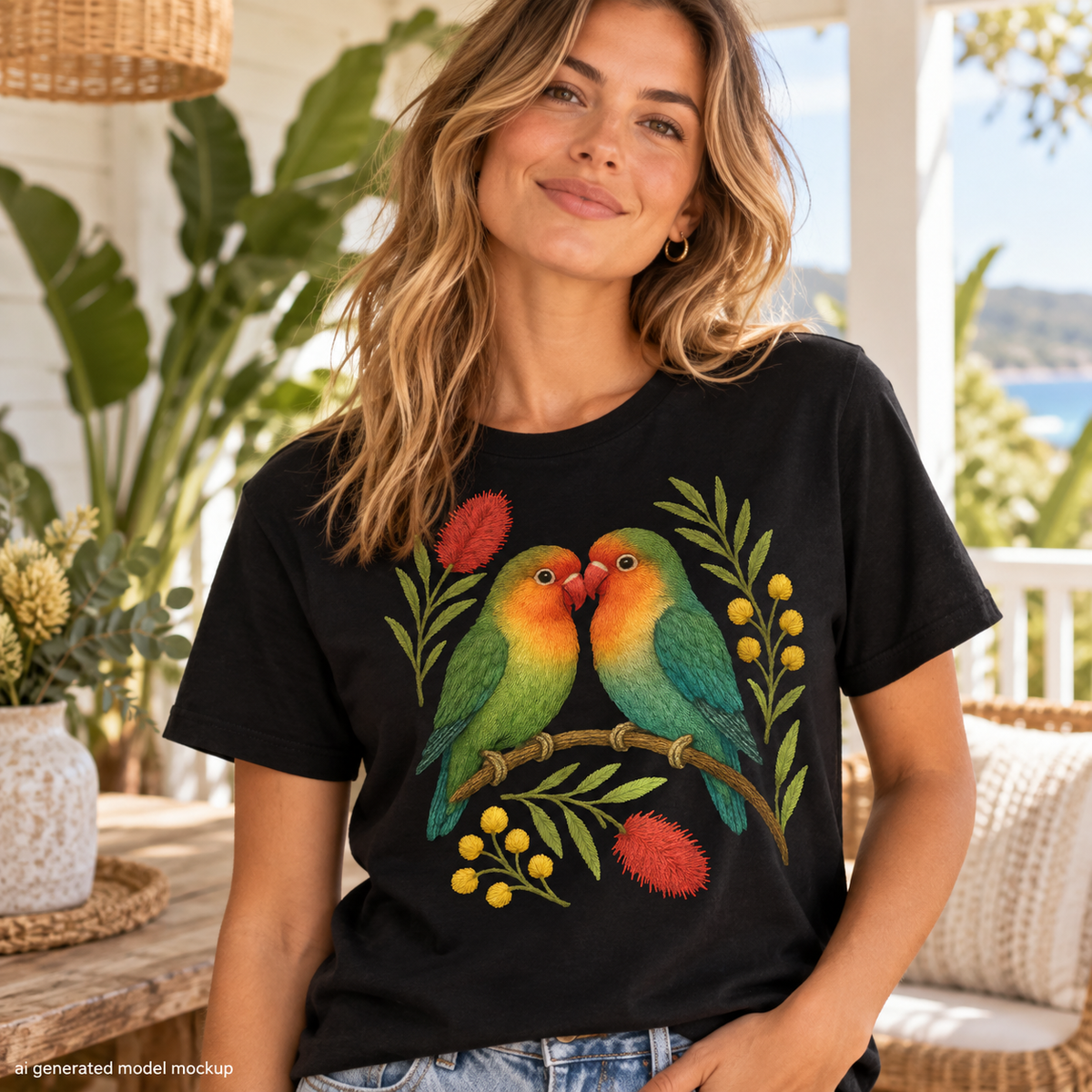Lovebirds T-Shirt – Australian Native Bird Collection