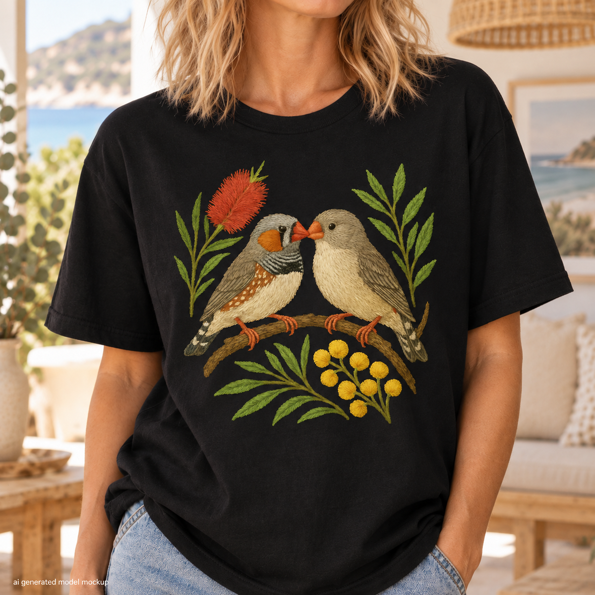 Zebra Finch T-Shirt – Australian Native Bird Collection