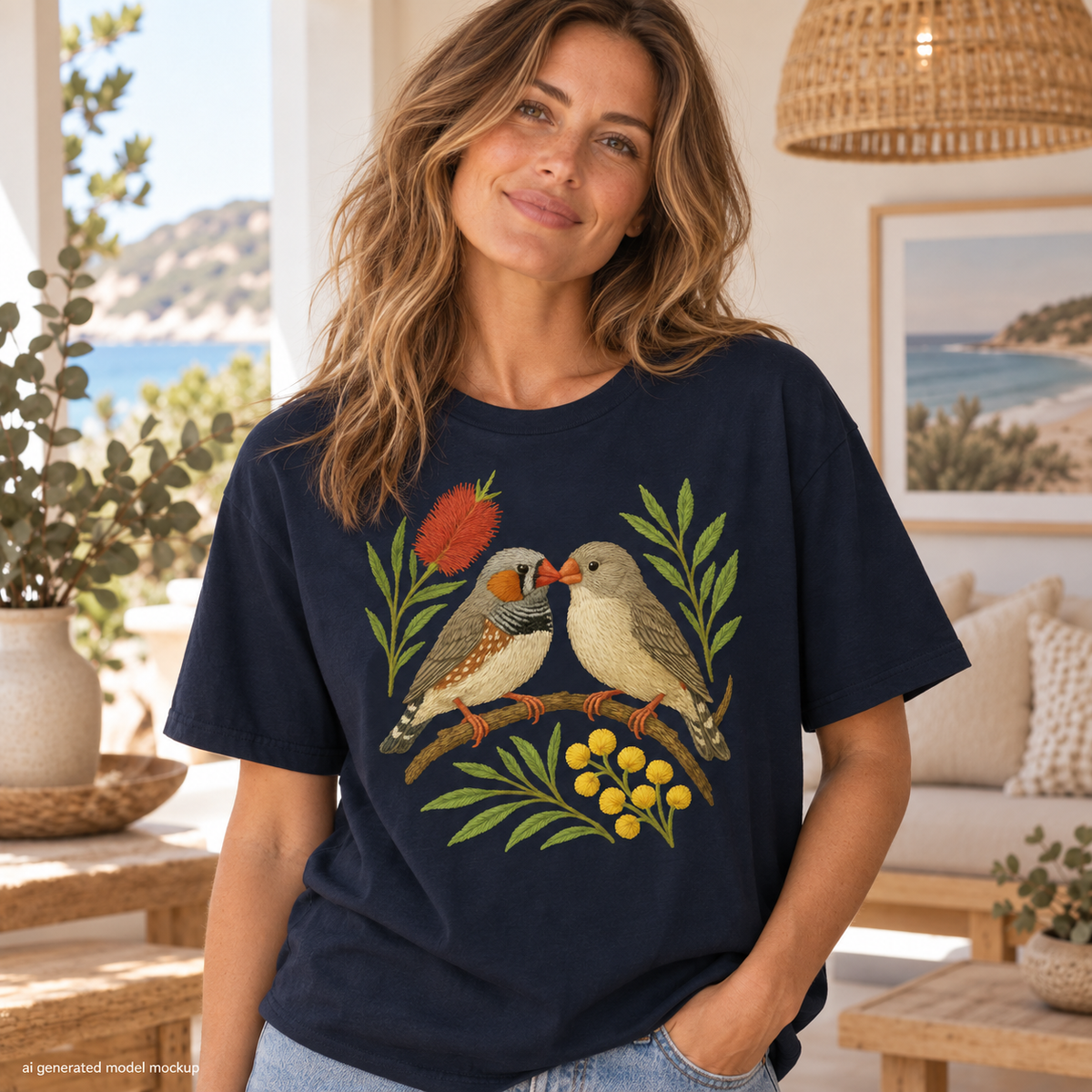 Zebra Finch T-Shirt – Australian Native Bird Collection