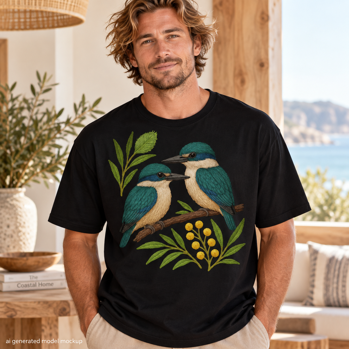 Sacred Kingfisher T-Shirt – Australian Native Bird Collection