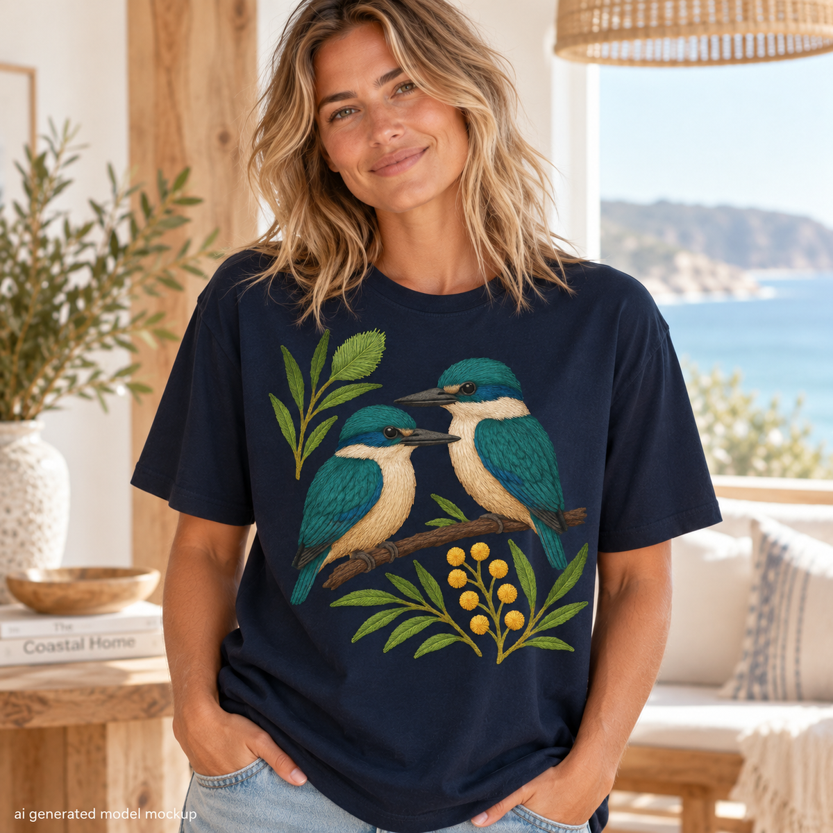 Sacred Kingfisher T-Shirt – Australian Native Bird Collection
