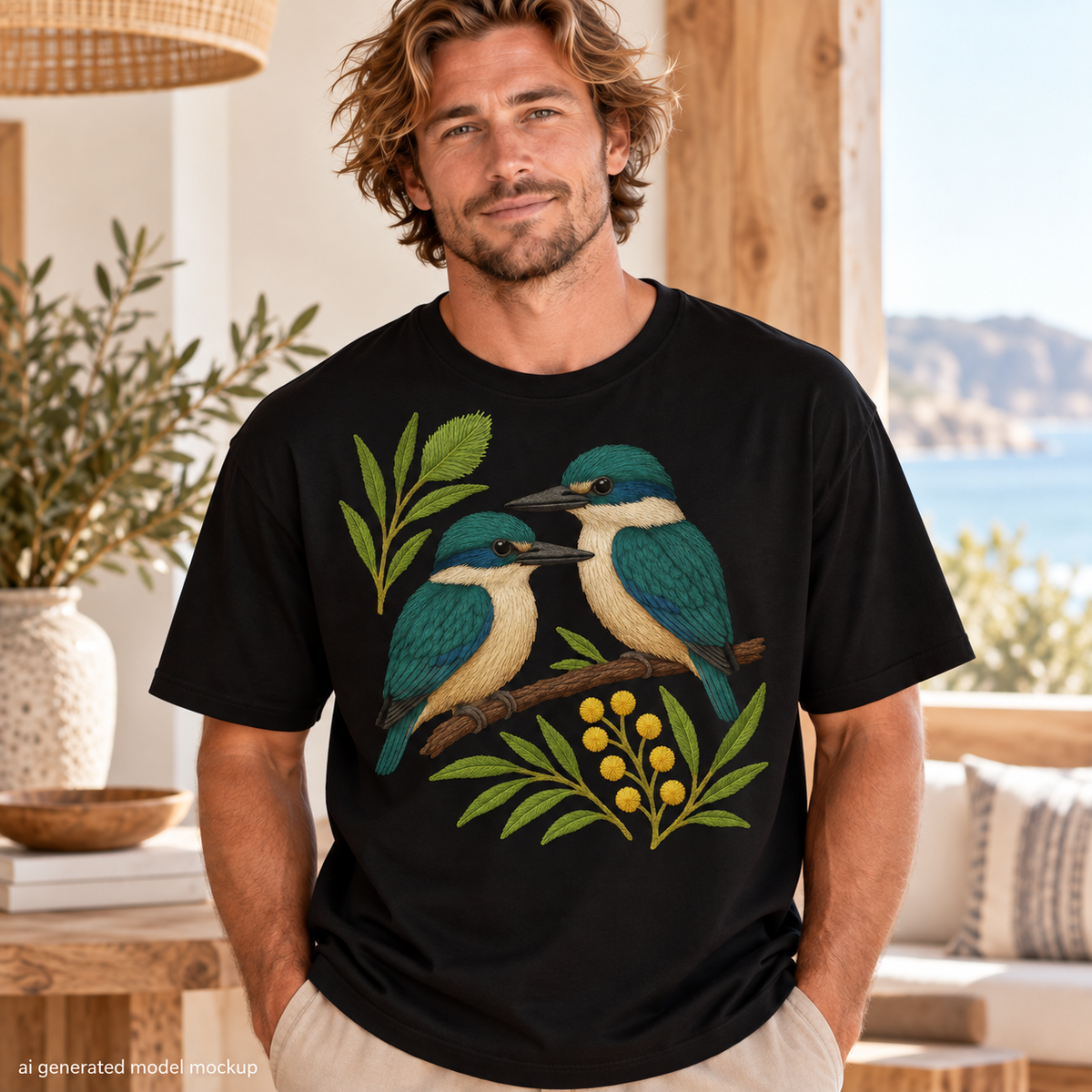 Sacred Kingfisher T-Shirt – Australian Native Bird Collection