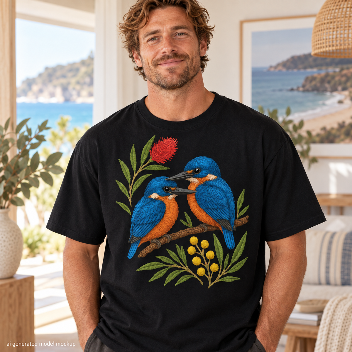 Kingfisher T-Shirt – Australian Native Bird Collection