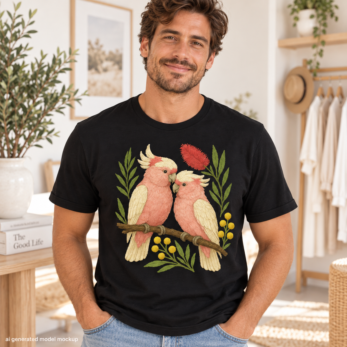 Galah T-Shirt – Style 2 – Australian Native Bird Collection