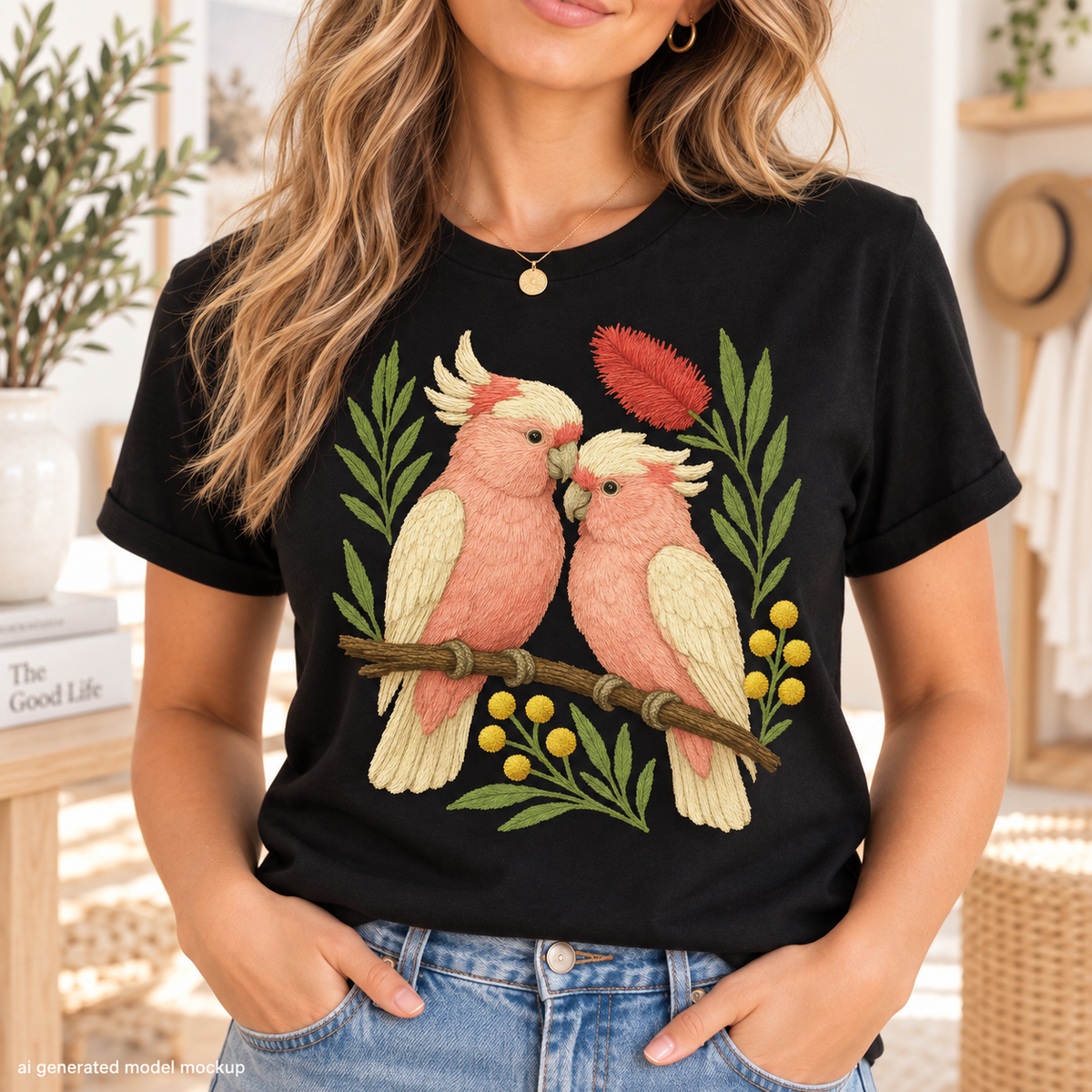 Galah T-Shirt – Style 2 – Australian Native Bird Collection