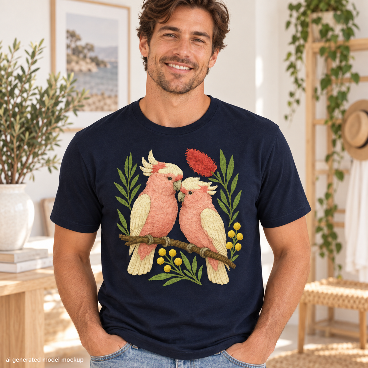 Galah T-Shirt – Style 2 – Australian Native Bird Collection