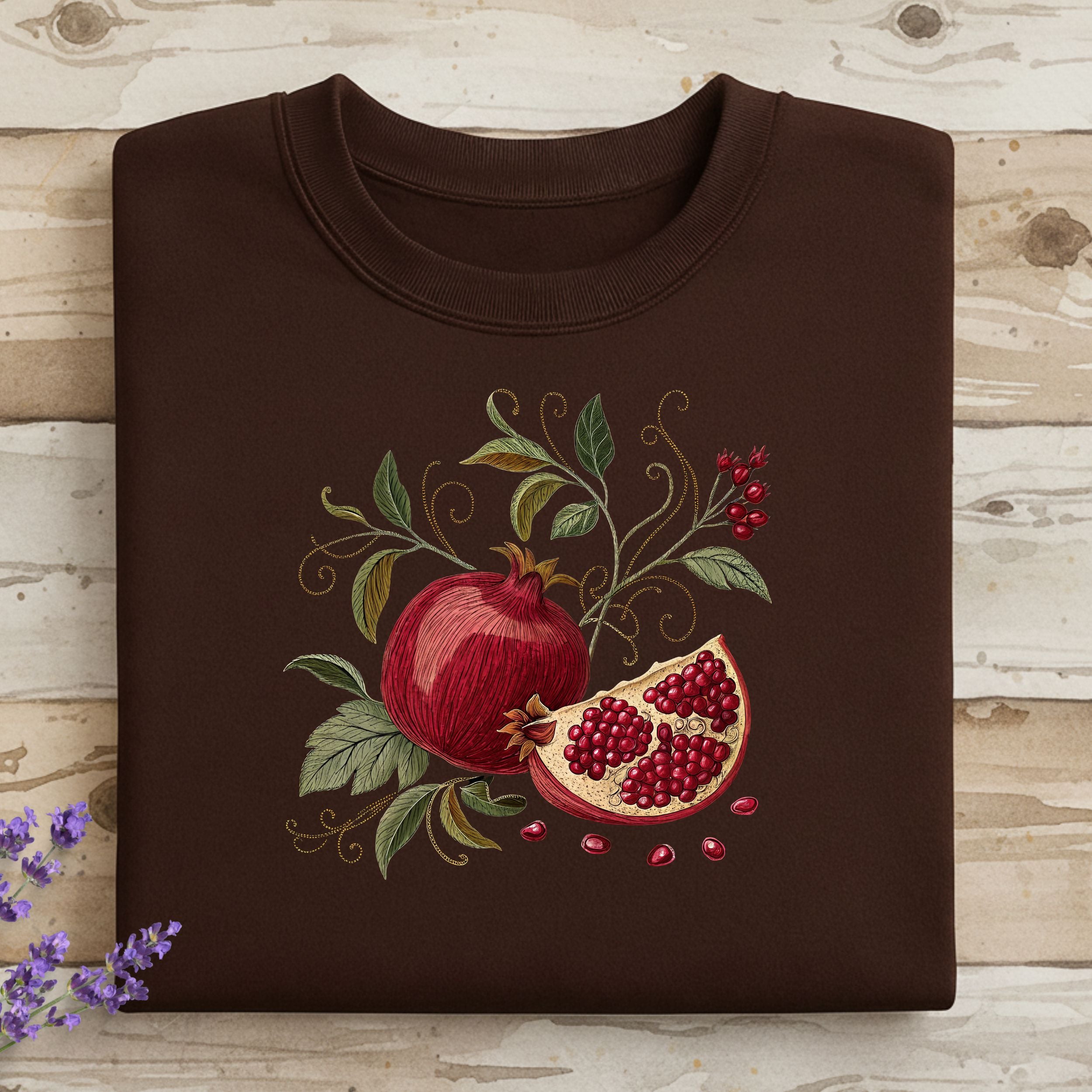 Pomegranate Fruit Embroidered Design Sweatshirt