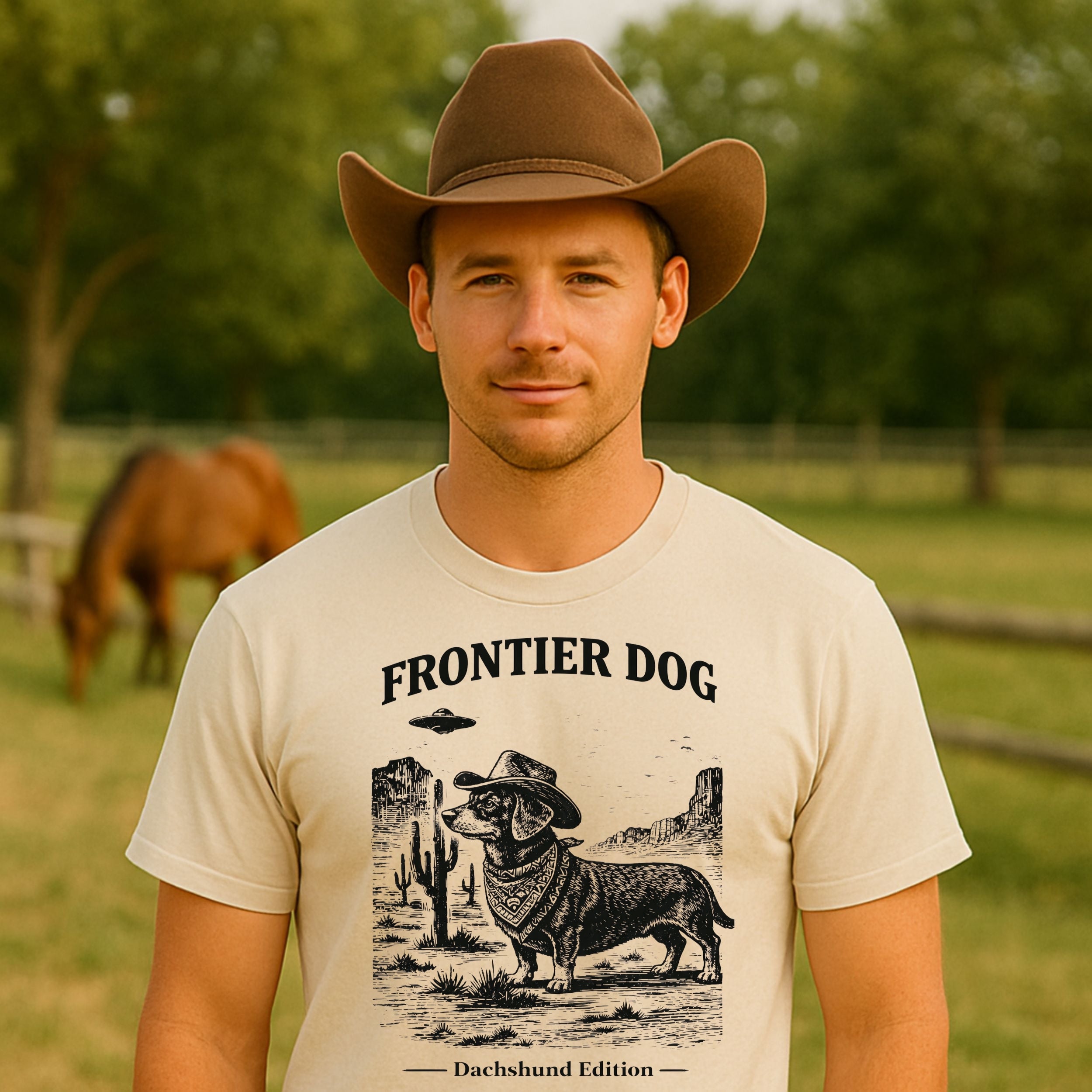 Frontier Dog Dachshund Edition Graphic T-Shirt