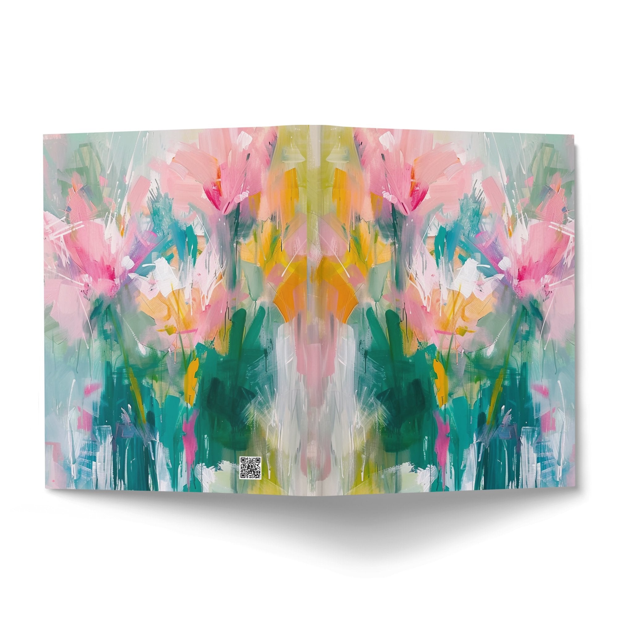 Abstract Floral Art Journal, Colorful Flower Design Notebook, Unique Sketchbook, Hand - Painted Cover, Artistic Diary, Blank Lined Pages - Craig Michael Design